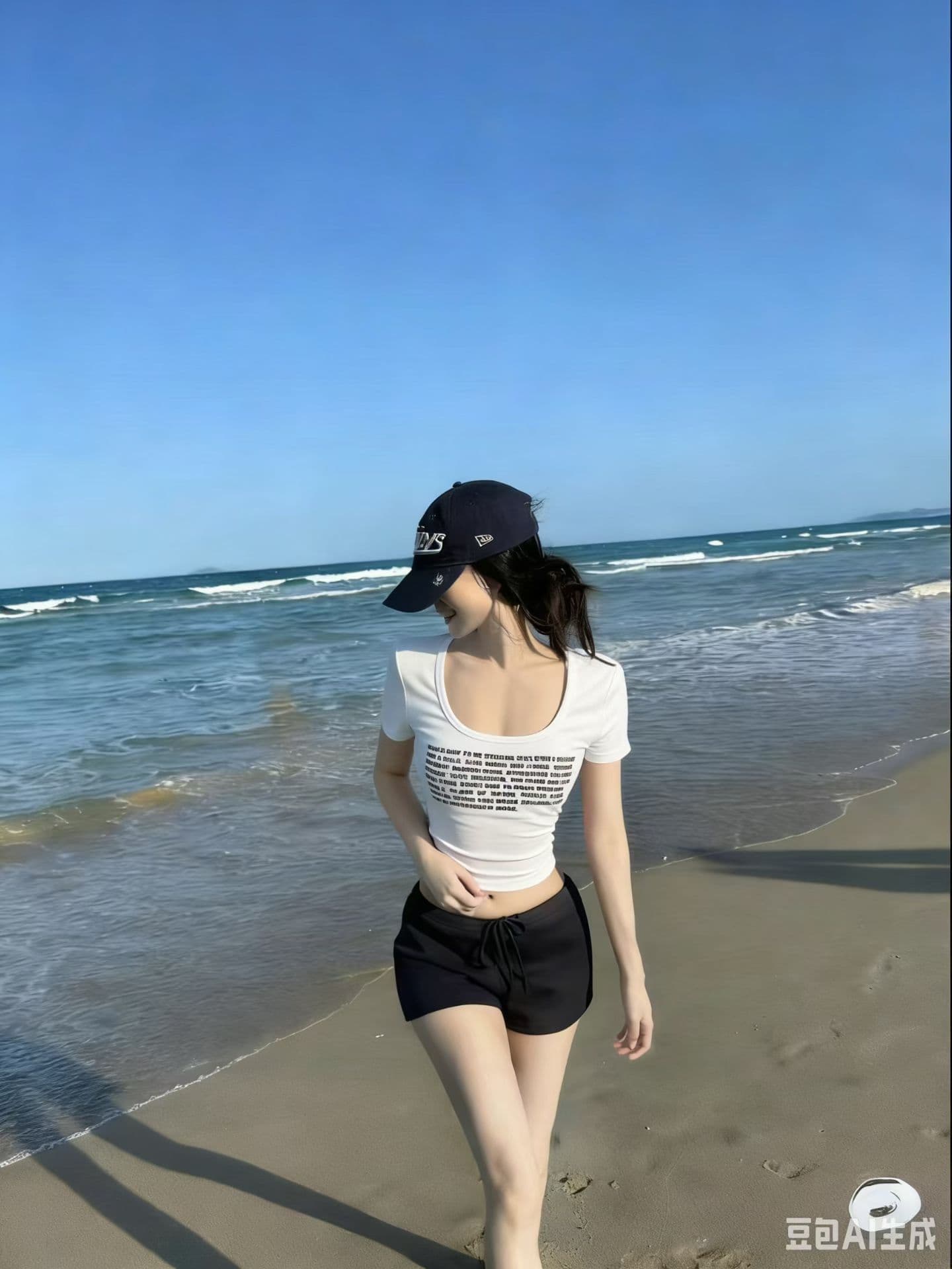 열세 개 2026 새로운 패션 다용도 알파벳 프린트 광장 칼라 백리스 긴팔 티셔츠 몸매 가꾸기 슬림해 보이는 맨위 이미지 4