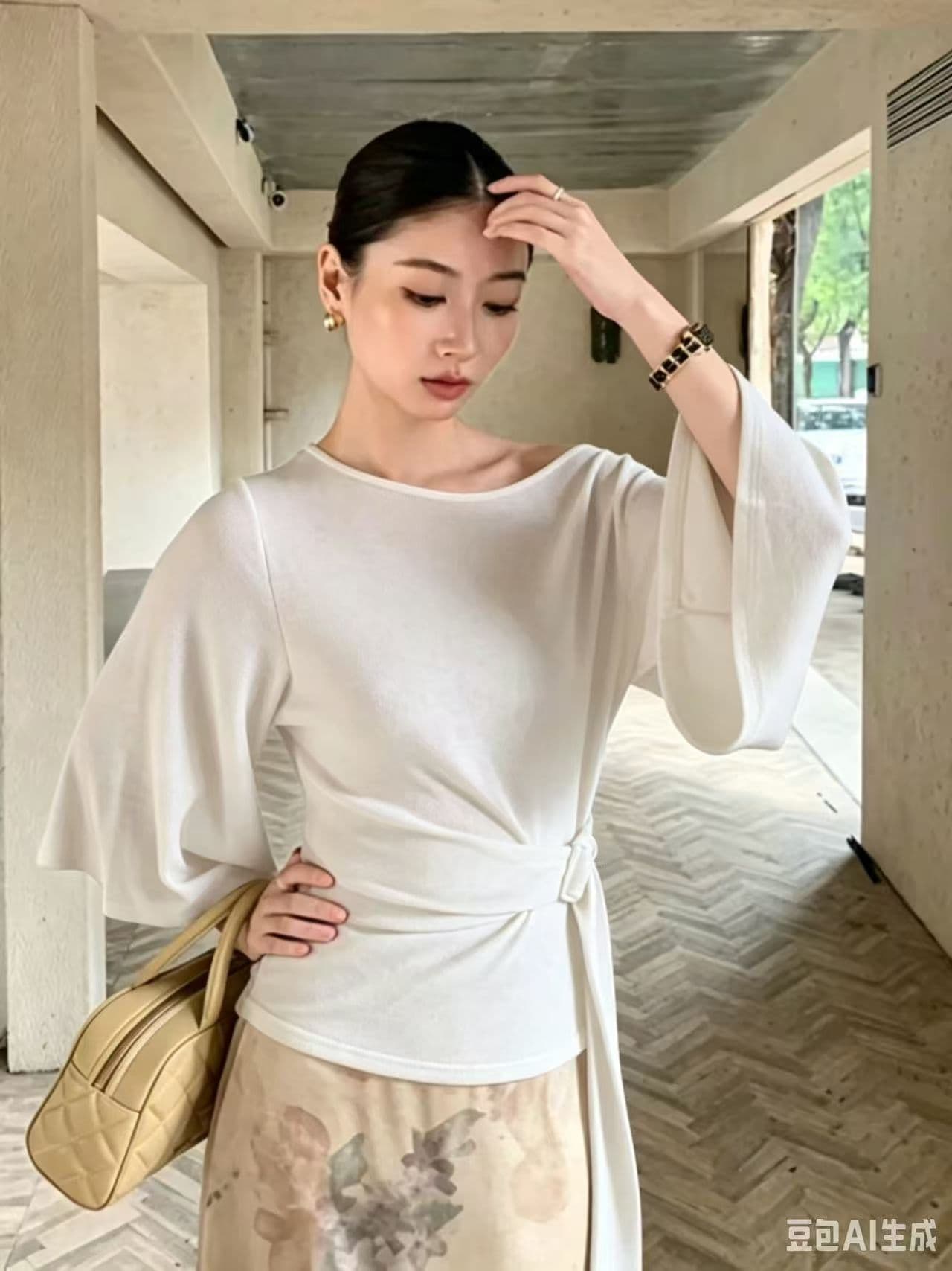 느긋한 바람 패션 스트랩 여성 가을 새로운 빛 럭셔리 품격 루즈핏 슬림해 보이는 다용도 맨위 상세 이미지 1