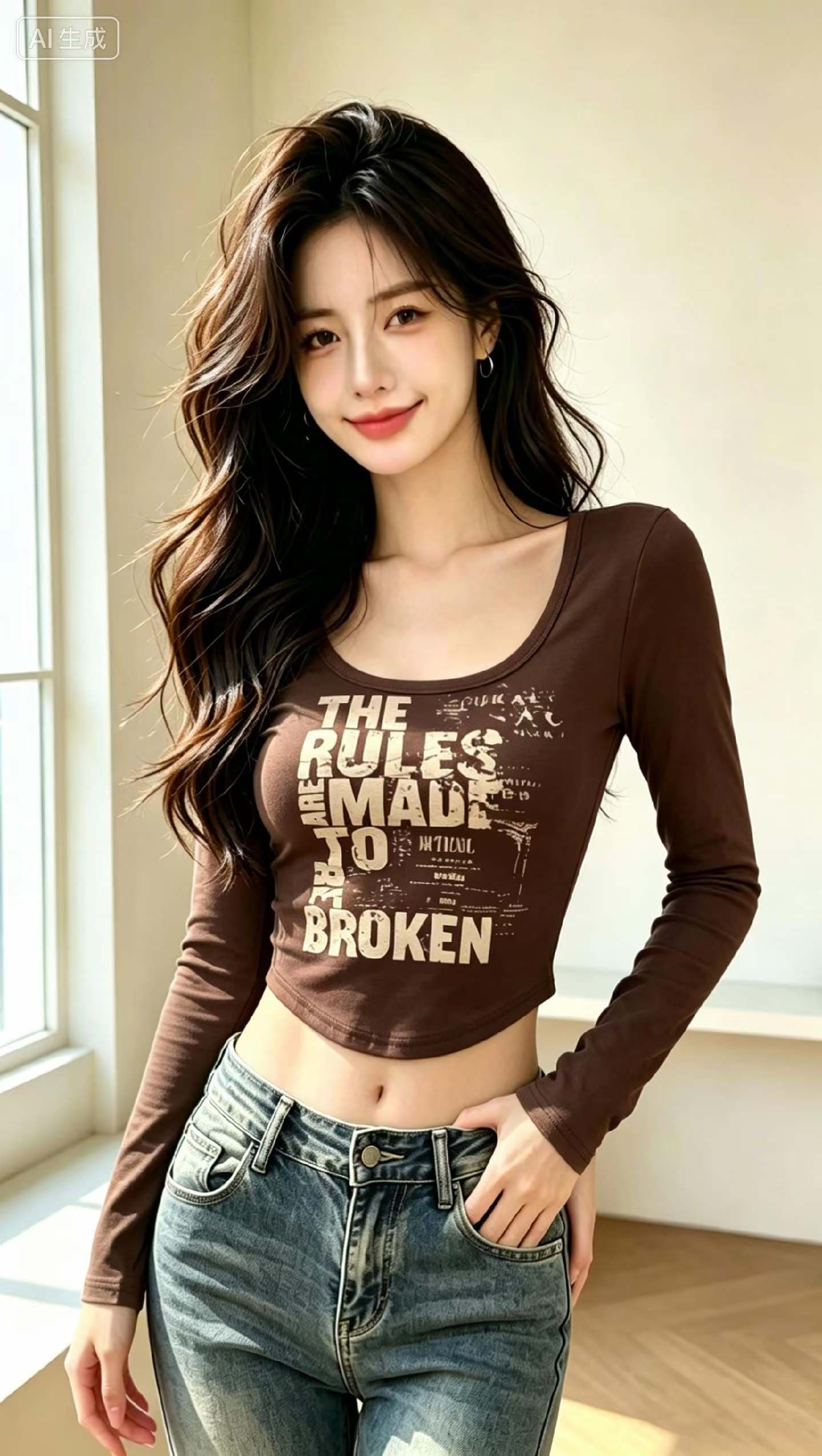 아메리칸 레트로 긴팔 티셔츠 여성 2026 가을 새로운 몸매 가꾸기 슬림해 보이는 핫걸 맨위 상세 이미지 6