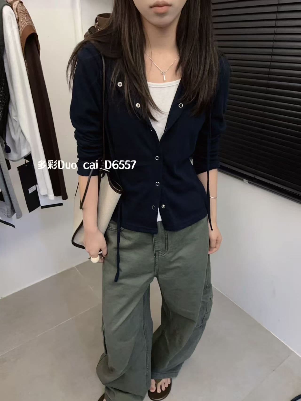 2026 이른 가을 한 부서 슬림해 보이는 느슨함 느긋한 오픈 가디건 조끼 품격 투피스 세트 이미지 4
