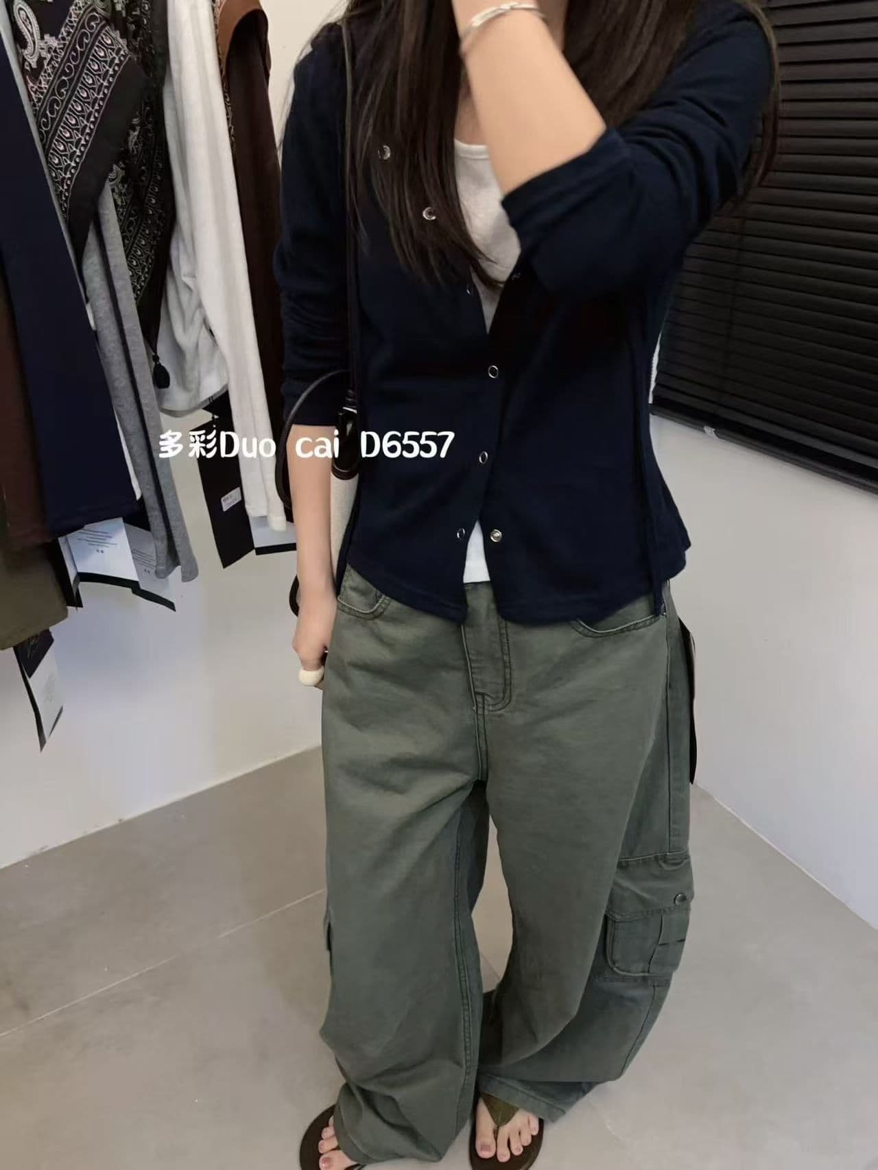 2026 이른 가을 한 부서 슬림해 보이는 느슨함 느긋한 오픈 가디건 조끼 품격 투피스 세트 상세 이미지 2