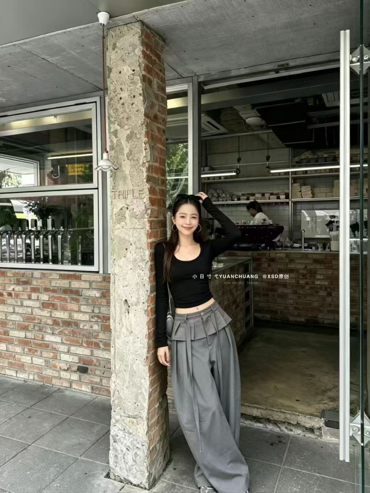 작은 시대 2026 순수한 욕망 디자인 센스 백리스 광장 칼라 맨위 레이스 조각 몸매 가꾸기 꼬집기 허리 기본 셔츠 핫걸 바람 상세 이미지 6