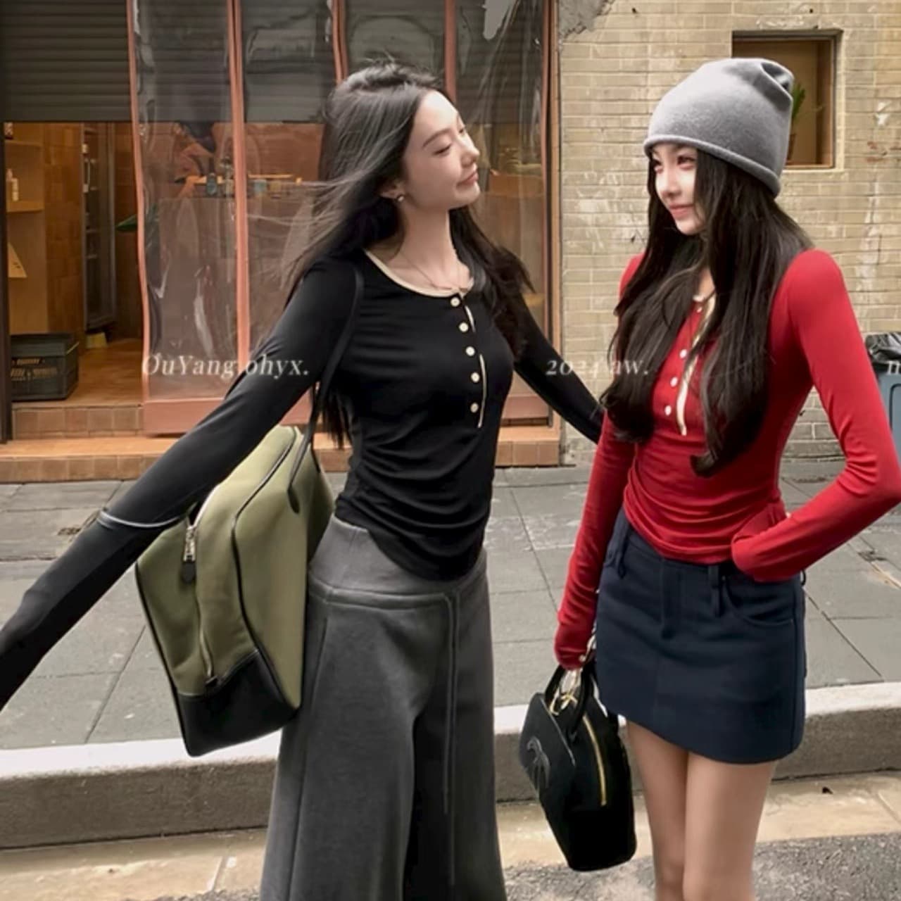 2026 이른 가을 새로운 페이크 레이어드 긴팔 티셔츠 여성 몸매 가꾸기 기본 셔츠 맨위 이미지 5