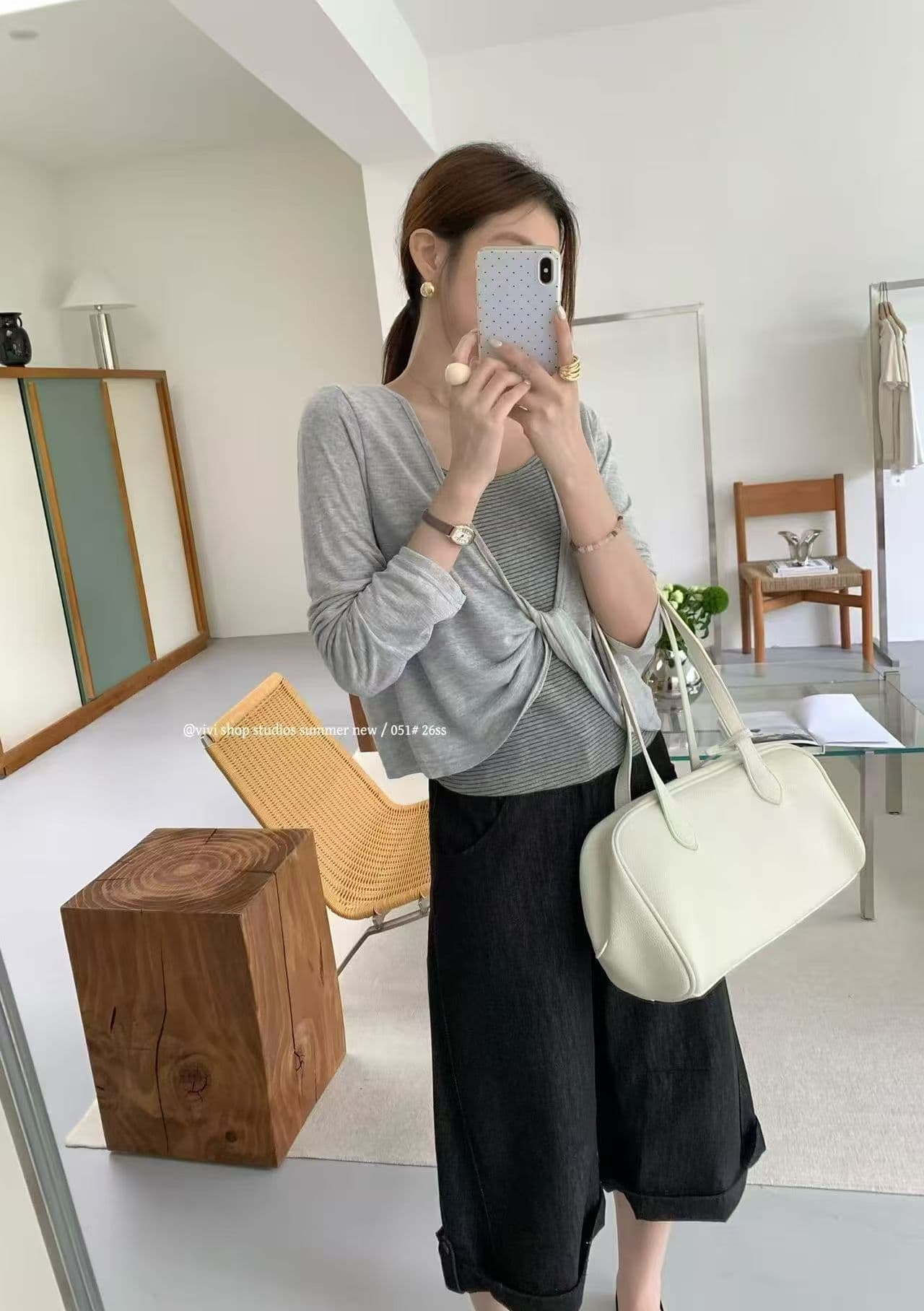 열세 개 한 부서 26 이른 가을 켜기 새로운 한 부서 사실 두 조각 매듭 외부 셔츠 스트라이프 캐미솔 투피스 슈트