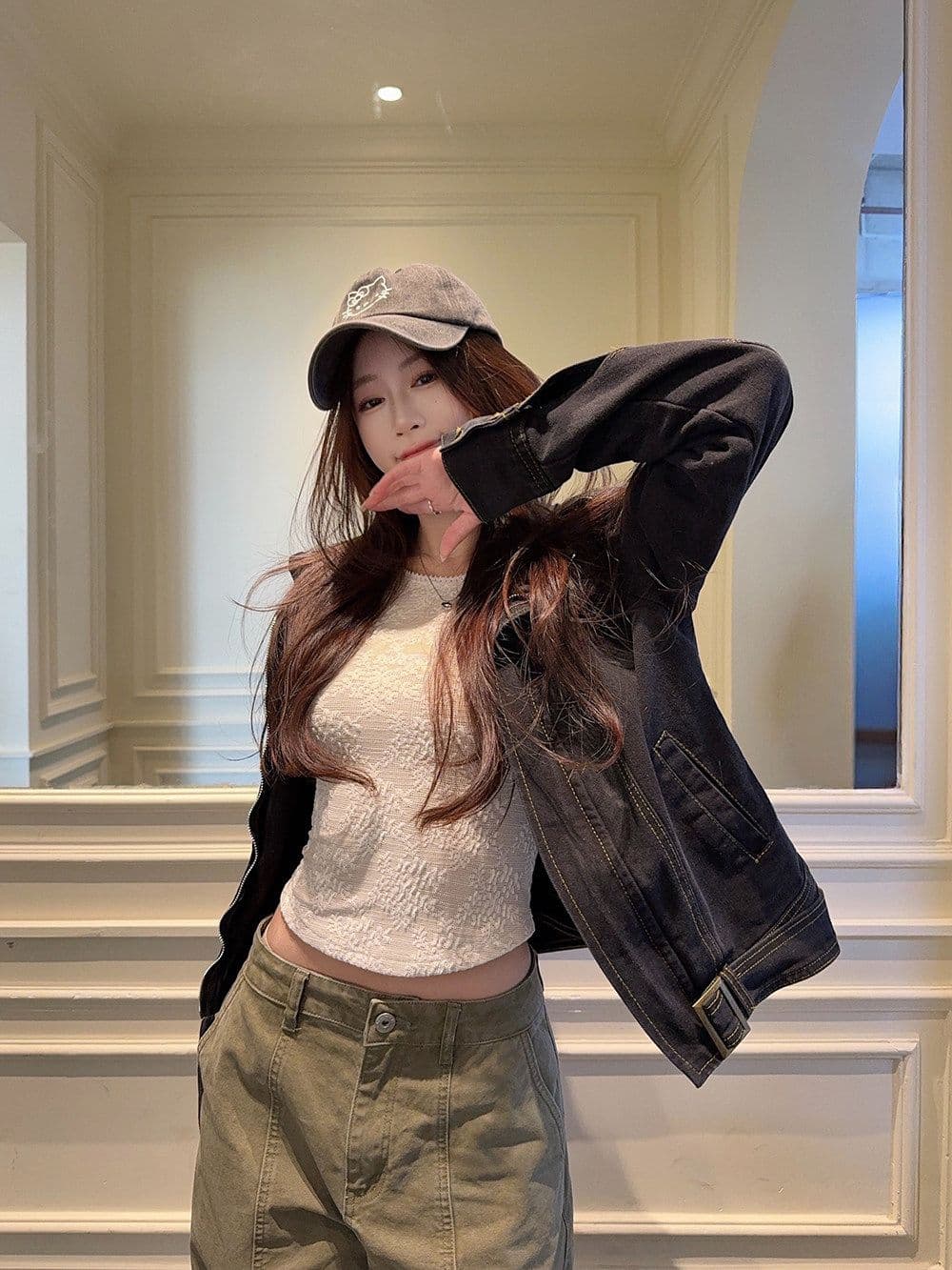 순수한 욕망 바람 레이스 V넥 캐미솔 여성 의류 봄 연령 감소 몸매 가꾸기 화이트 기본 셔츠 맨위 상세 이미지 11