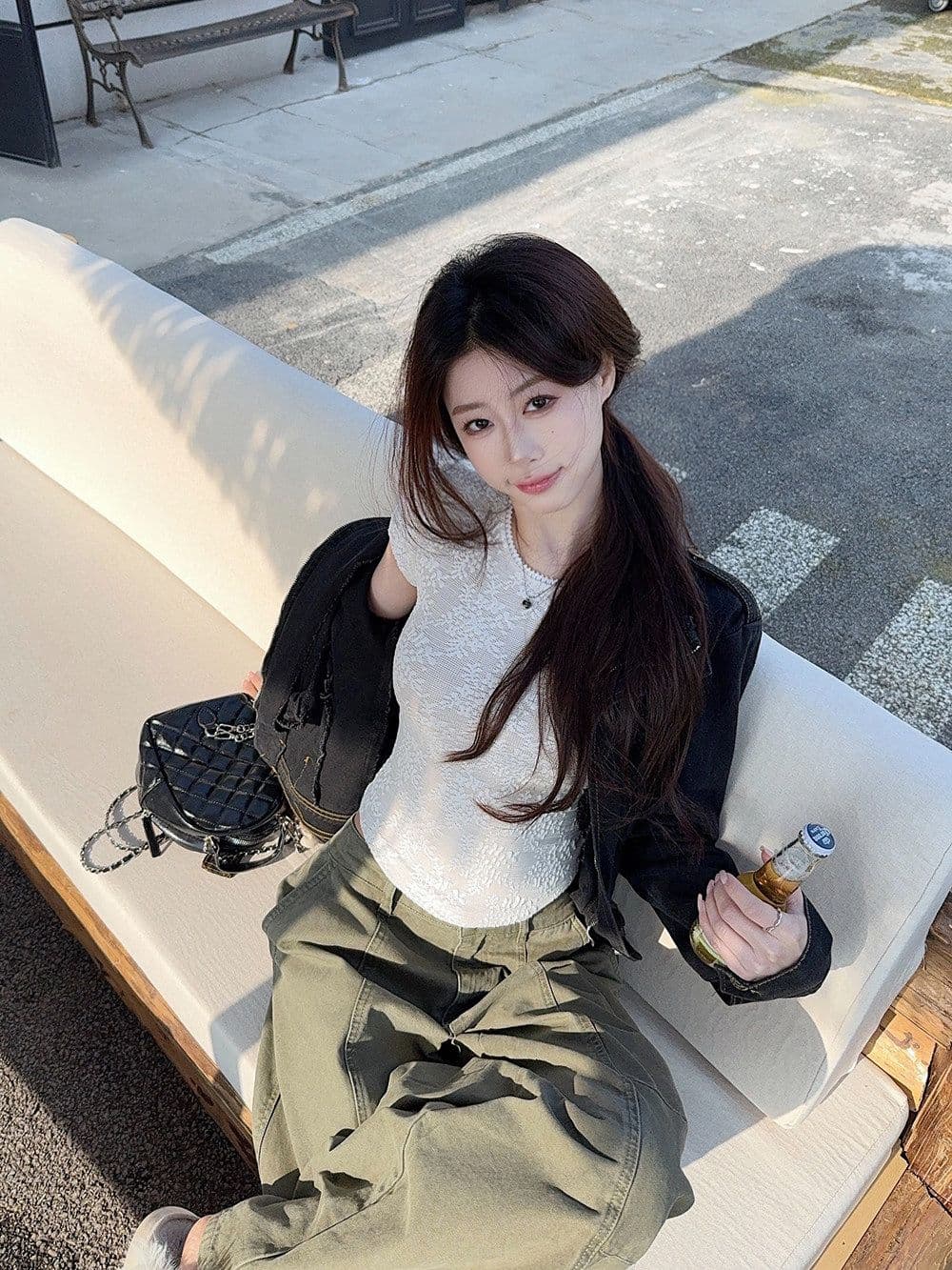 순수한 욕망 바람 레이스 V넥 캐미솔 여성 의류 봄 연령 감소 몸매 가꾸기 화이트 기본 셔츠 맨위 상세 이미지 13