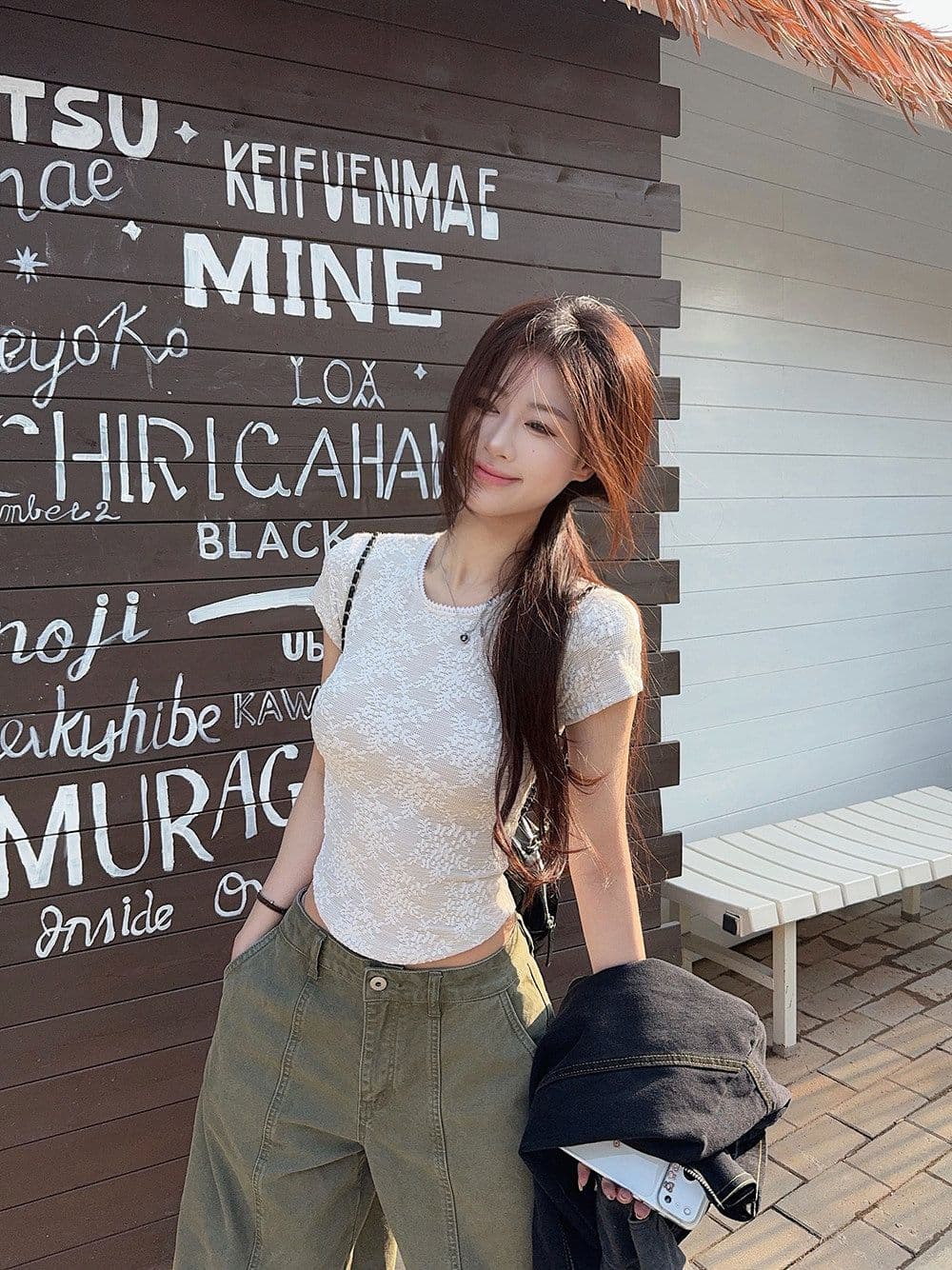 순수한 욕망 바람 레이스 V넥 캐미솔 여성 의류 봄 연령 감소 몸매 가꾸기 화이트 기본 셔츠 맨위 상세 이미지 15