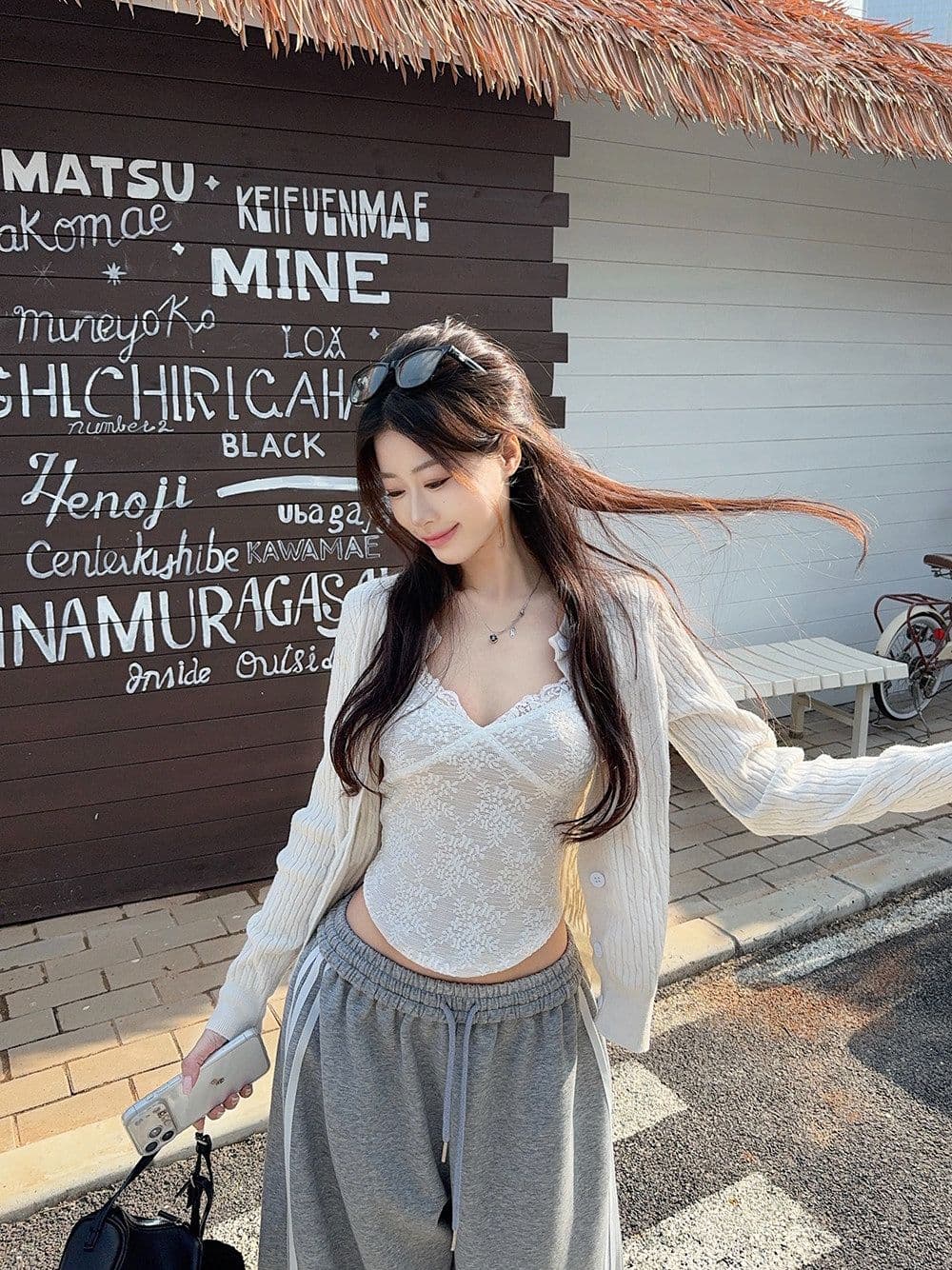 순수한 욕망 바람 레이스 V넥 캐미솔 여성 의류 봄 연령 감소 몸매 가꾸기 화이트 기본 셔츠 맨위 상세 이미지 16