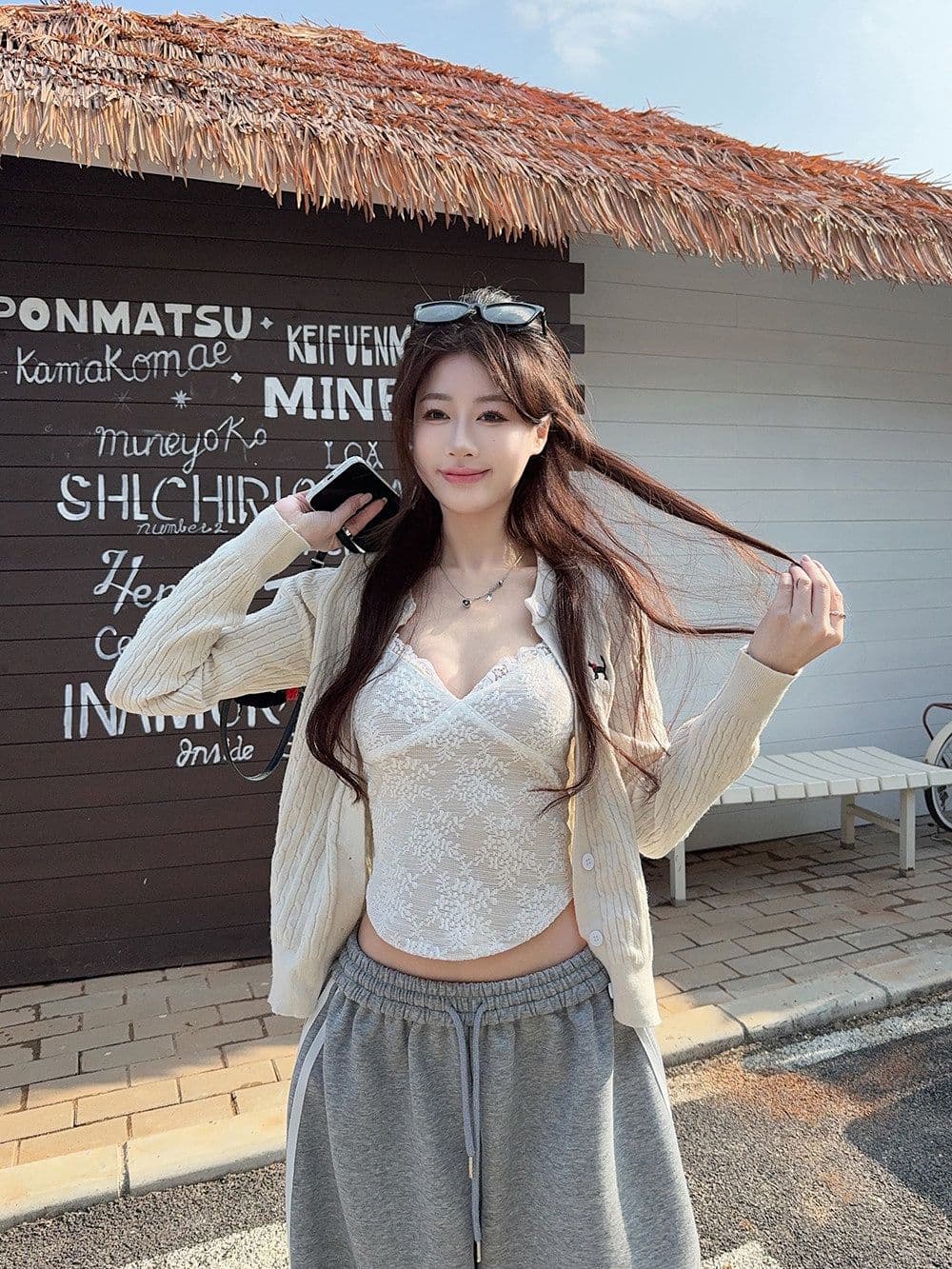 순수한 욕망 바람 레이스 V넥 캐미솔 여성 의류 봄 연령 감소 몸매 가꾸기 화이트 기본 셔츠 맨위 상세 이미지 17
