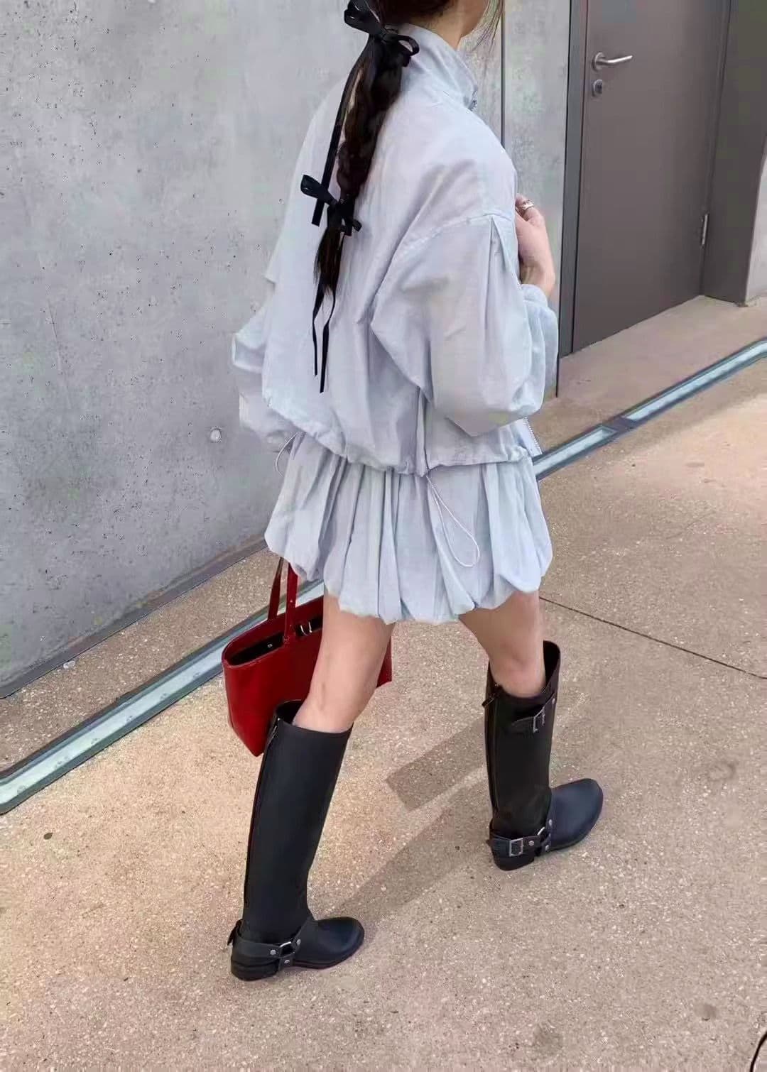 새로운 얇은 스타일 자외선 차단 의류 펌프 로프 허리 수축 표지 고기 꽃밭 치마바지 자외선 차단 재킷 투피스 슈트 상세 이미지 8