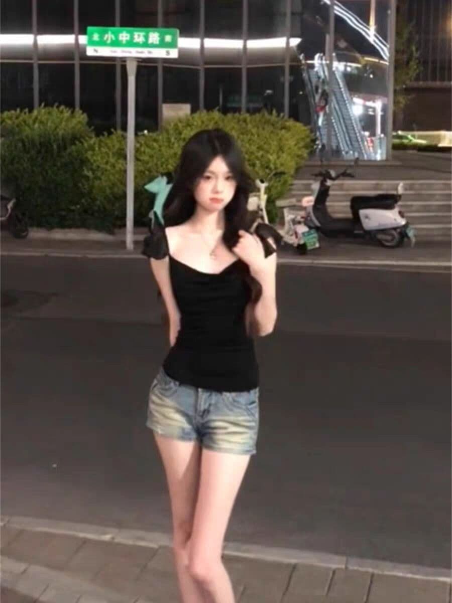 사람들 면 1 1 와 사고 방식 260 그램 한 부서 품격 검정색 흔들다 칼라 Feifei 소매 조끼 여성 셔츠 상세 이미지 5