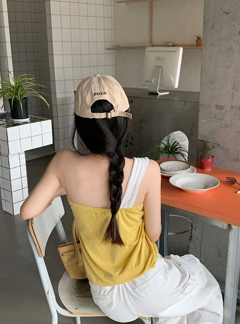 순면 당겨 프레임 비틀림 숄더백 배색 자수 맨위 여성 여름 한 부서 핫걸 디자인 센스 Chic 캐미솔 상세 이미지 6