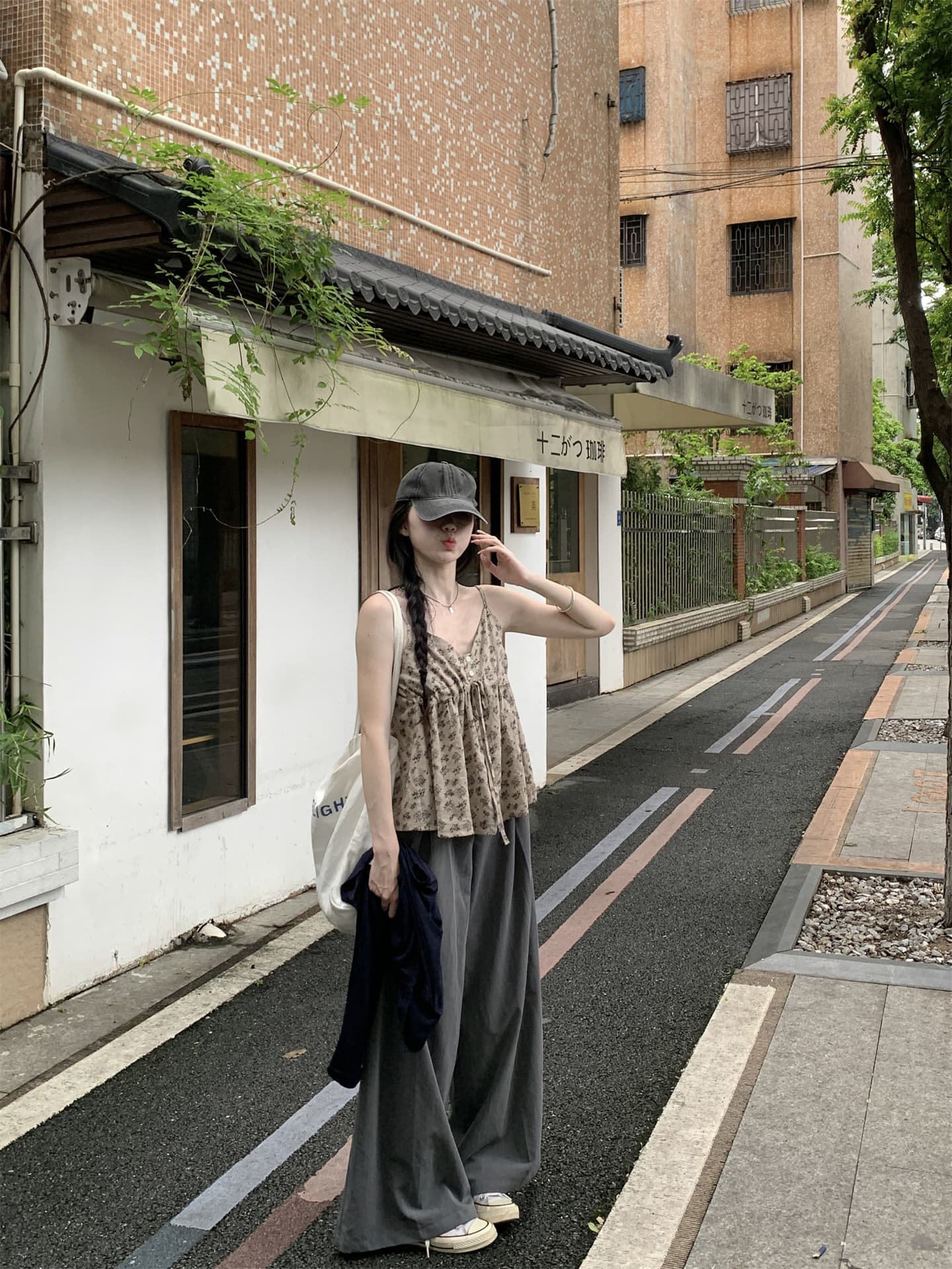 실사 정가 순수한 욕망 달콤한 매운맛 니트 오픈 가디건 외부 피 슬립 꽃무늬 조끼 투피스 슈트 상세 이미지 3