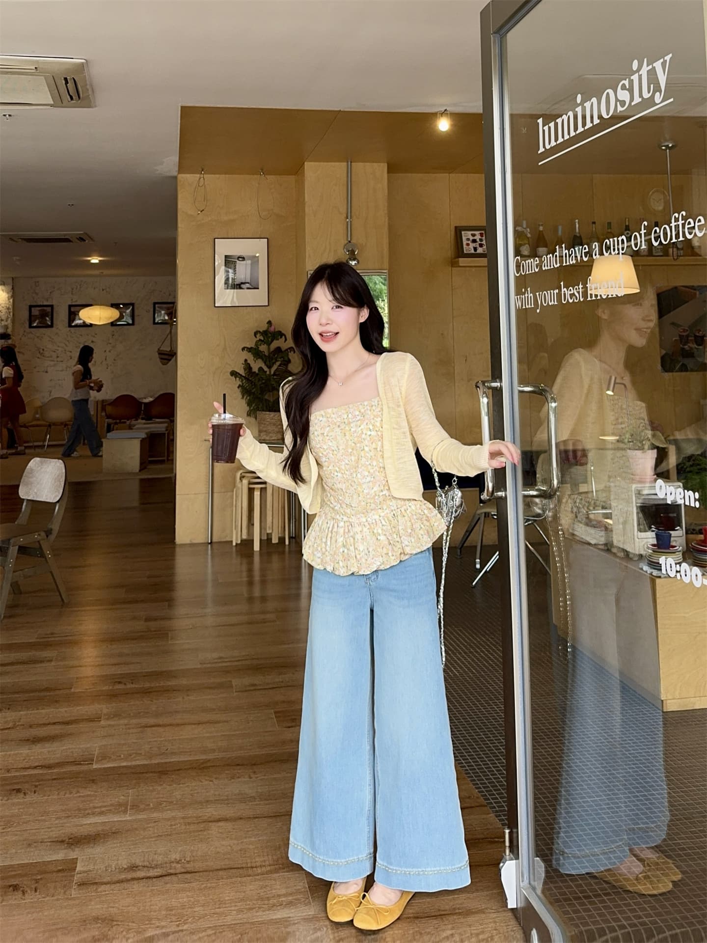 실사 정가 달콤함 작은 꽃무늬 슬립 꽃밭 조끼 상세 이미지 8