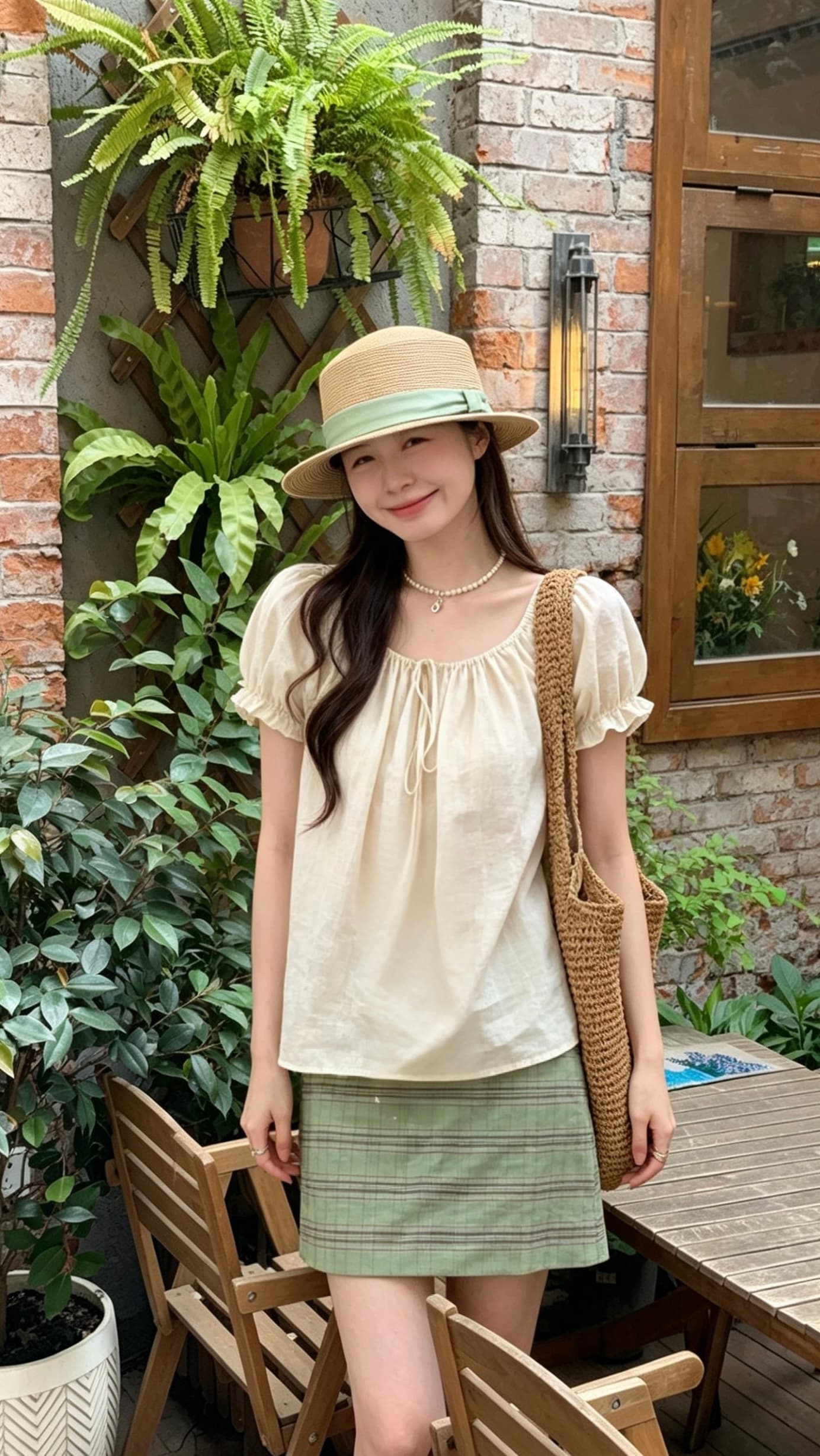 실사 정가 부드러운 바람 디자인 센스 광장 칼라 거품 소매 반팔 셔츠 상세 이미지 2
