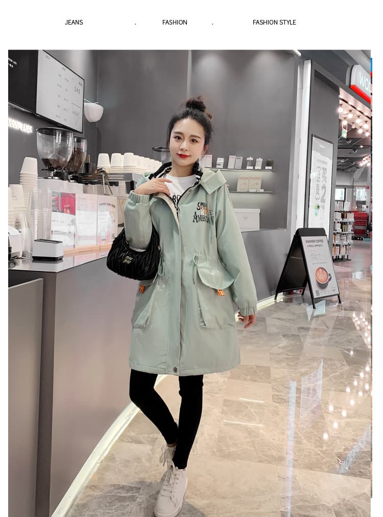 실사 비료 추가 XL 새로운 재킷 재킷 중간 길이 루즈핏 패션 프린트 지방 mm 슬림해 보이는 재킷 맨위 상세 이미지 24