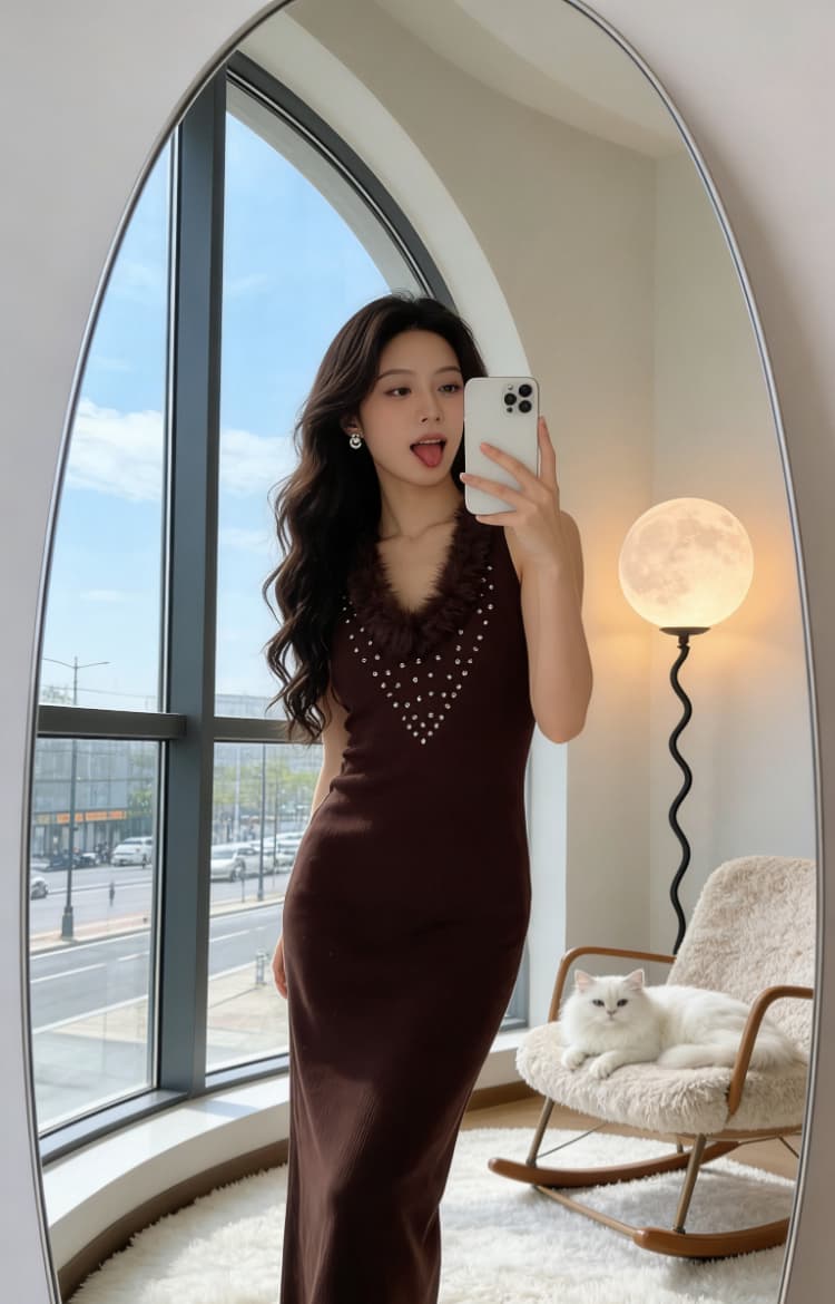 어제 낭만주의 프랑스식 순수한 욕망 다이아몬드 세팅 모피 칼라 캐미솔 봄 가을 인사이드 가져 가라. 몸매 가꾸기 슬림해 보이는 타이트 스커트 점프 슈트 상세 이미지 11