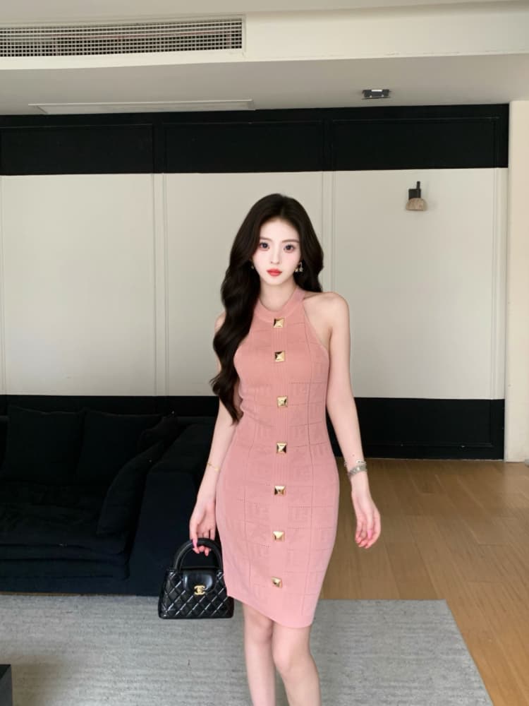 실사 섹시함 행침 목 드레스 디자인 무거운 작업 타이트 스커트 프랑스식 명문 여성 작은 샤넬 스타일 니트 미니 스커트 여름 상세 이미지 10