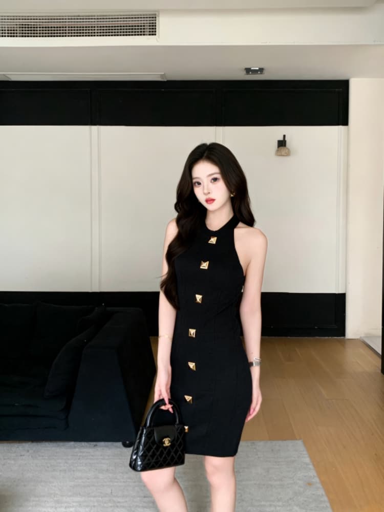 실사 섹시함 행침 목 드레스 디자인 무거운 작업 타이트 스커트 프랑스식 명문 여성 작은 샤넬 스타일 니트 미니 스커트 여름 상세 이미지 18