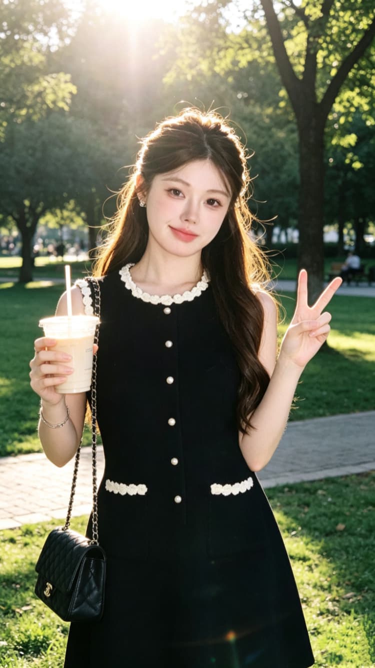 프랑스식 그는 벤 바람 검정색 콜라주 비즈 박기 꽃 라운드 넥 민소매 여성 드레스 여름 빛 럭셔리 우아함 스트레이트 치마 상세 이미지 2