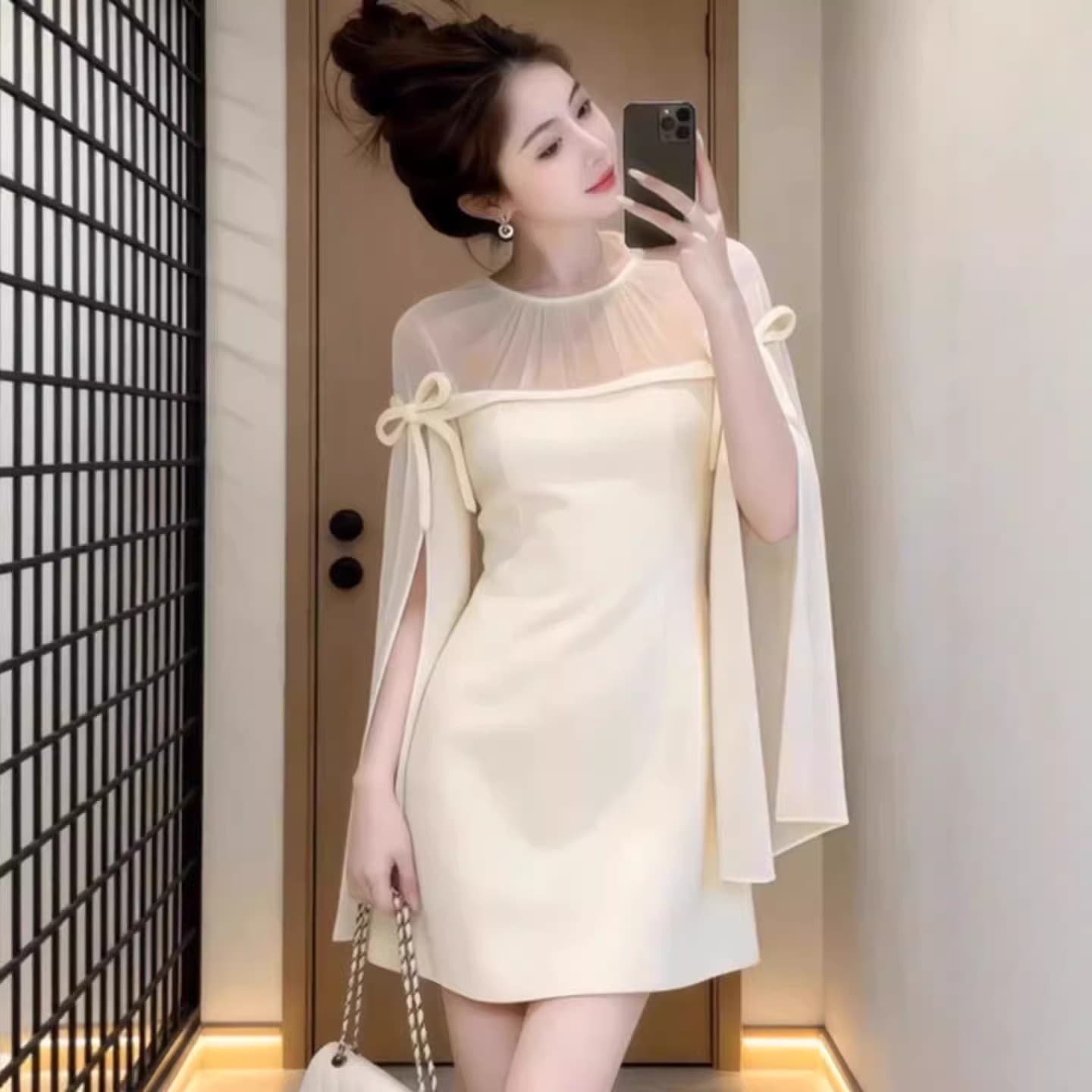 프랑스식 빛 럭셔리 품격 망사 패치워크 여성 드레스 2026 봄 새로운 명문 여성 우아함 허리 수축 예복 치마 상세 이미지 8