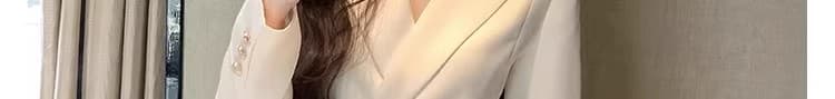프랑스식 고급 센스 품격 새틴 중간 길이 정장 여성 코트 디자인 센스 스트랩 캐주얼 정장 봄 새로운 상세 이미지 8