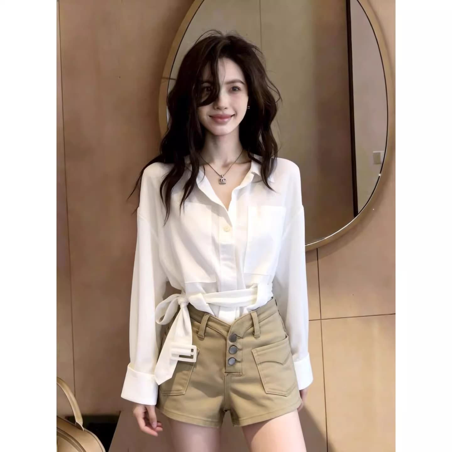 Chic 고유 한 슈퍼 잘 생긴 맨위 고급 센스 2026 년 봄 여름 새로운 디자인 센스 작은 대중 품격 캐주얼 여성 이미지 4