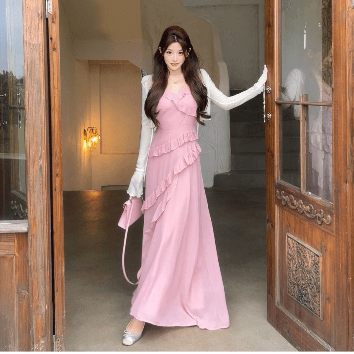 moting 꿈 팅 2 번 가게 슬림해 보이는 입소문 하느님 치마 마이크로 지방 맞춤 드레스 여름 빨간색 드레스 상세 이미지 3
