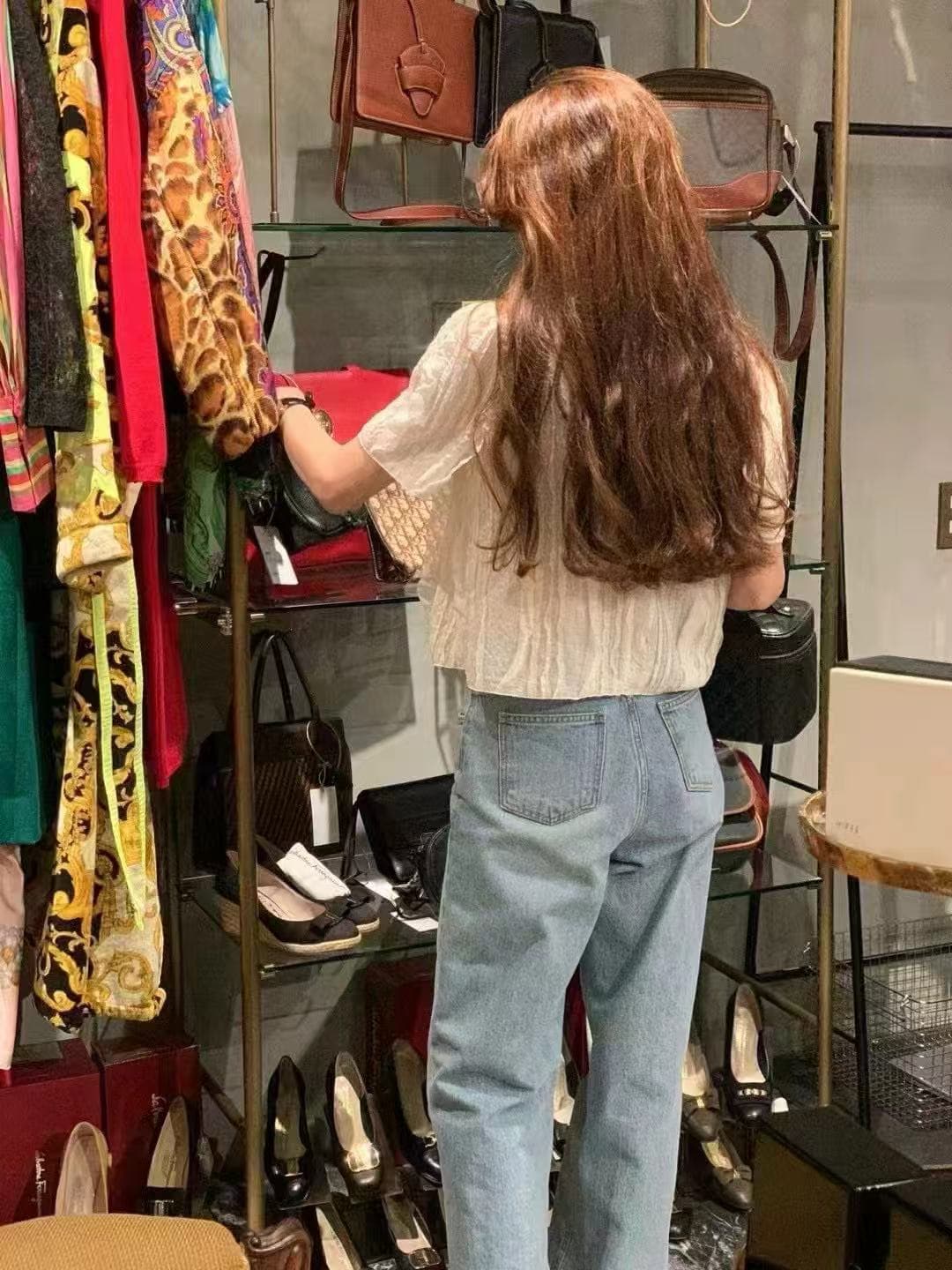 달콤한 스타일 프릴 라운드 넥 반팔 쉬폰 블라우스 셔츠 한국 스타일 chic 작은 대중 디자인 센스 빛 요리 한 패션 상세 이미지 11