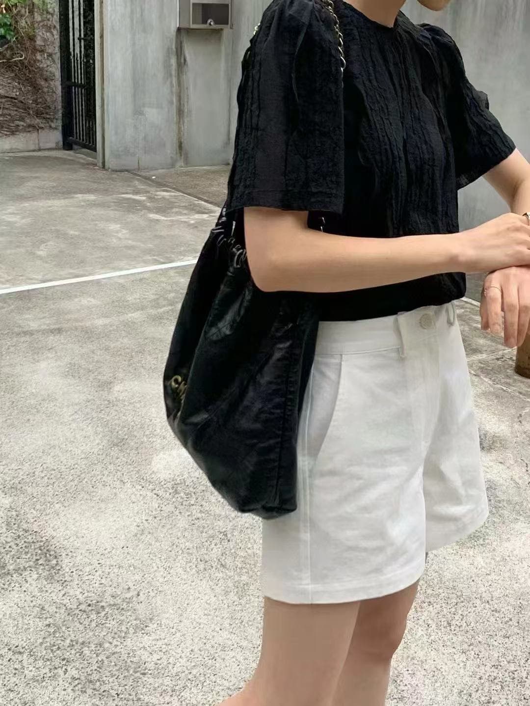달콤한 스타일 프릴 라운드 넥 반팔 쉬폰 블라우스 셔츠 한국 스타일 chic 작은 대중 디자인 센스 빛 요리 한 패션 상세 이미지 27