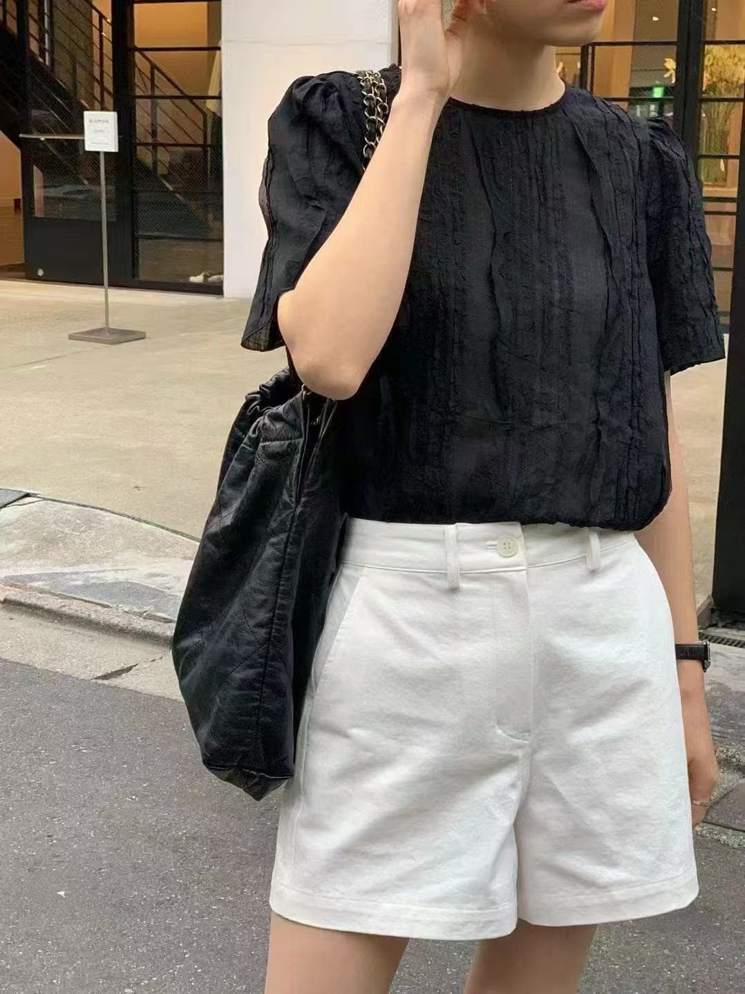달콤한 스타일 프릴 라운드 넥 반팔 쉬폰 블라우스 셔츠 한국 스타일 chic 작은 대중 디자인 센스 빛 요리 한 패션 상세 이미지 29