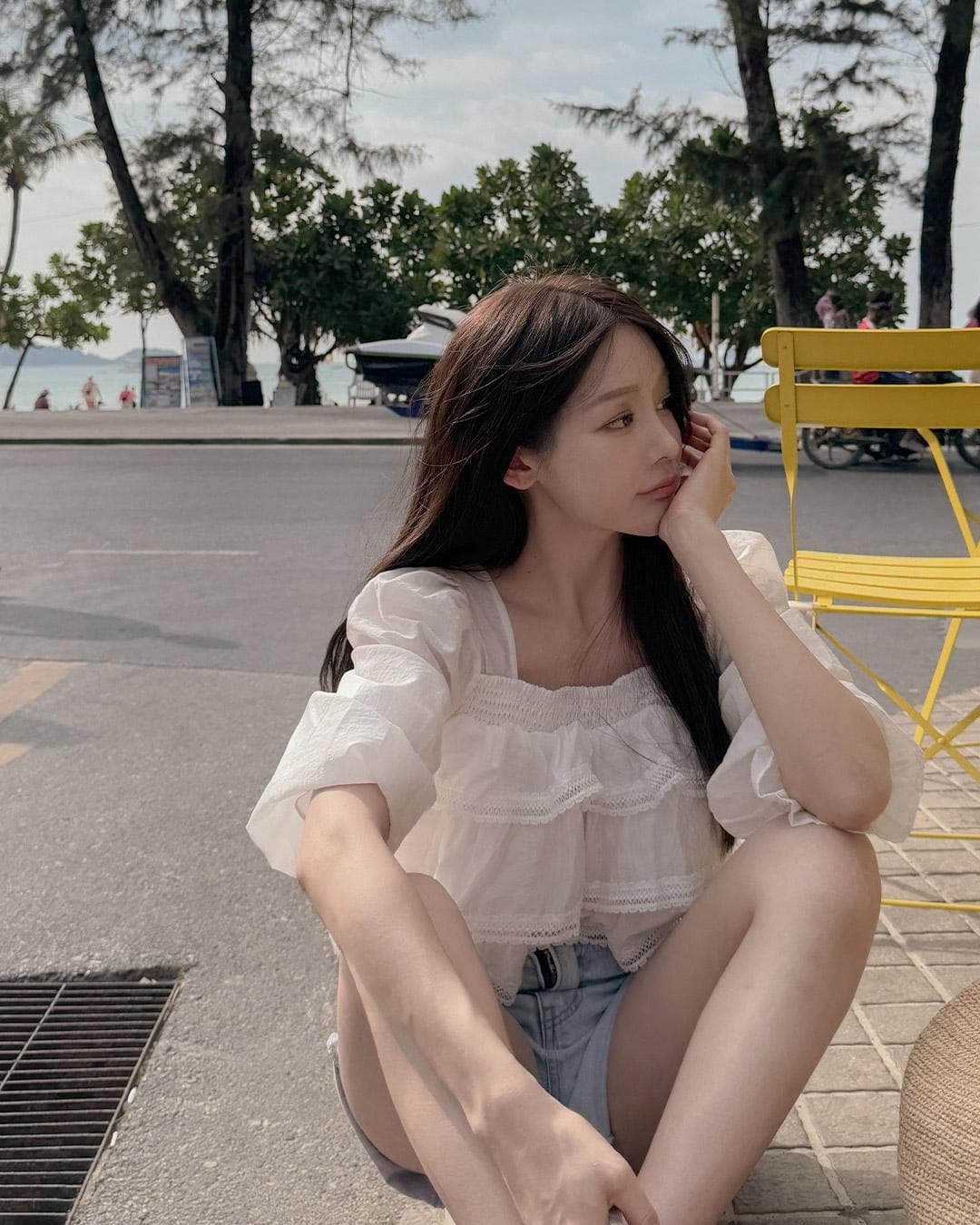 무거운 작업 달콤함 레이스 레이스 반팔 쉬폰 블라우스 한국 스타일 chic 빛 요리 한 패션 작은 대중 디자인 센스 소녀 상세 이미지 12