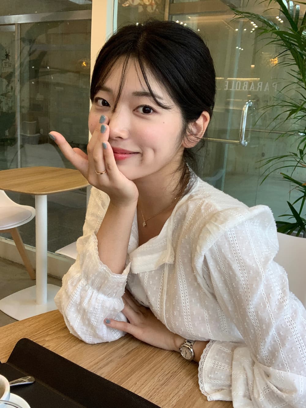 무거운 작업 자수 레이스 레이스 여성 셔츠 달콤함 나팔 소매 셔츠 한국 chic 폭발 디자인 센스 맨위 상세 이미지 5
