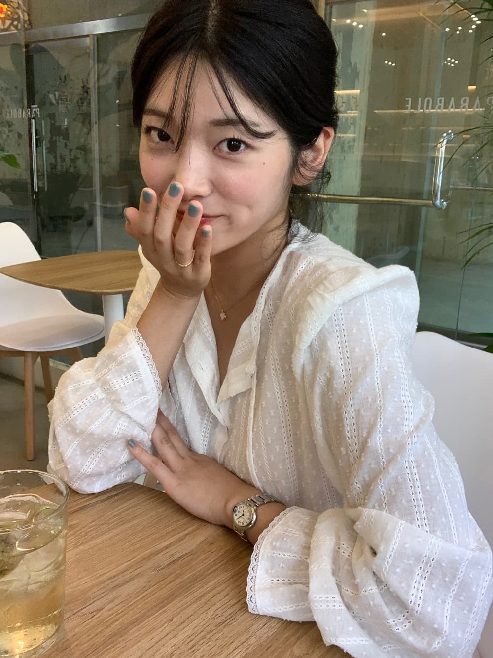 무거운 작업 자수 레이스 레이스 여성 셔츠 달콤함 나팔 소매 셔츠 한국 chic 폭발 디자인 센스 맨위 상세 이미지 6