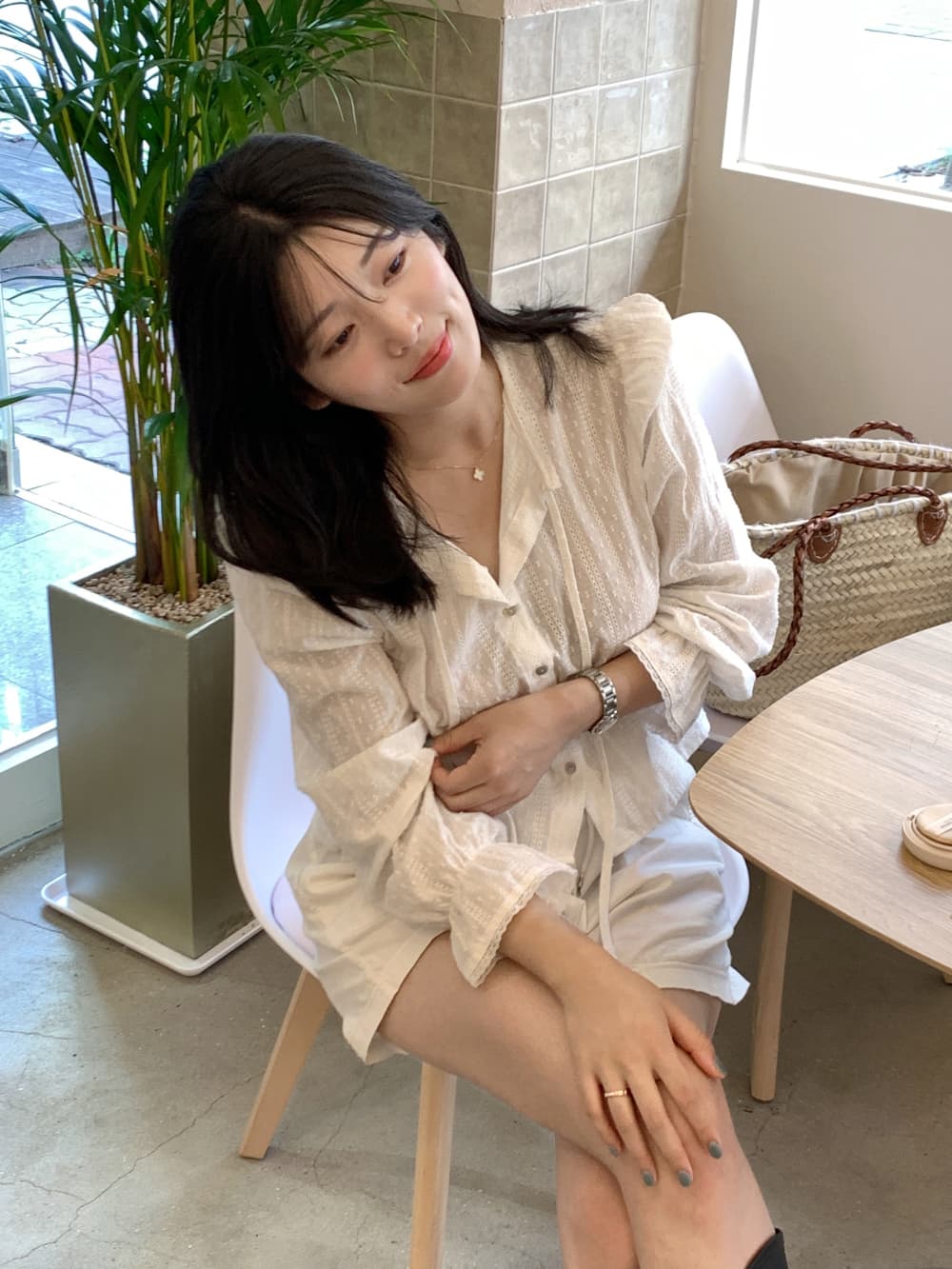 무거운 작업 자수 레이스 레이스 여성 셔츠 달콤함 나팔 소매 셔츠 한국 chic 폭발 디자인 센스 맨위 상세 이미지 10