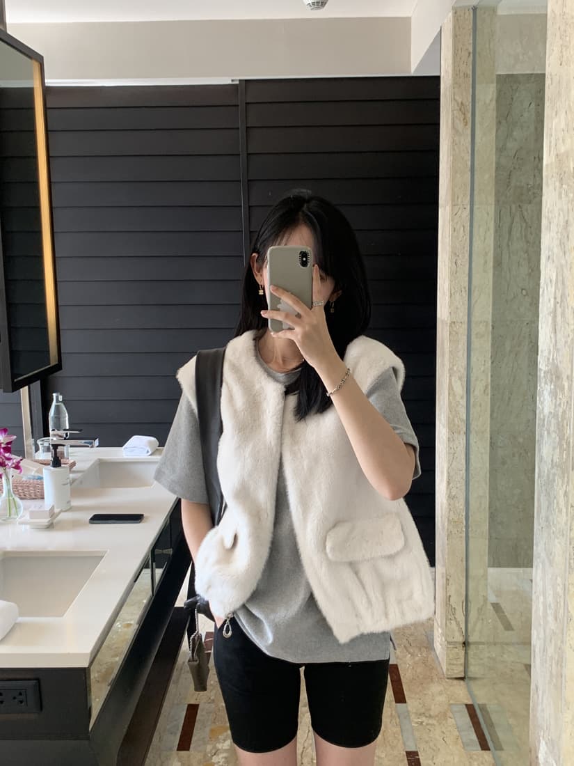 수달 털 베스트 환경 보호 모피 조끼 모피 재킷 한국 chic 빅 사이즈 여성 의류 캐주얼 루즈핏 느긋한 이미지 2