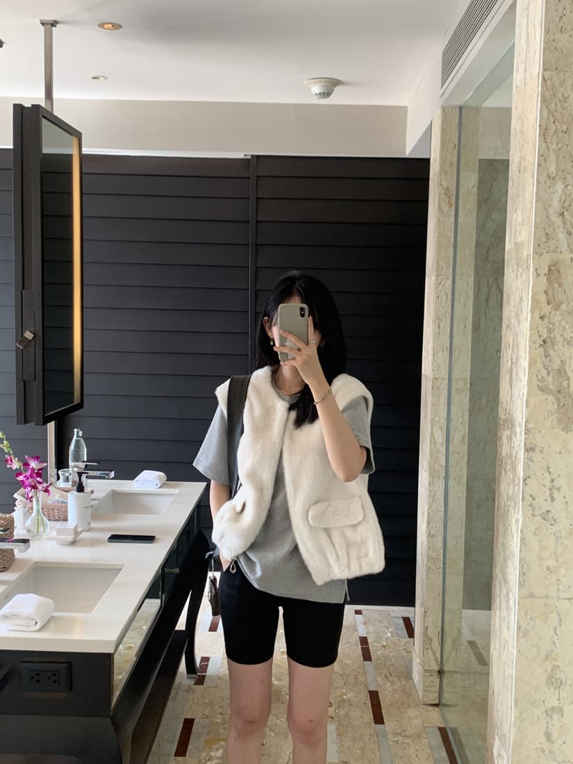 수달 털 베스트 환경 보호 모피 조끼 모피 재킷 한국 chic 빅 사이즈 여성 의류 캐주얼 루즈핏 느긋한 상세 이미지 4