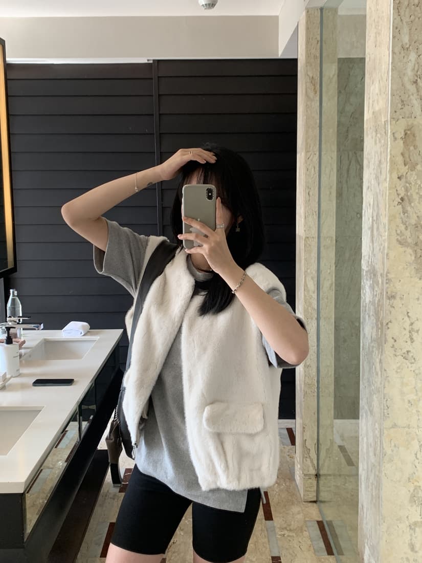 수달 털 베스트 환경 보호 모피 조끼 모피 재킷 한국 chic 빅 사이즈 여성 의류 캐주얼 루즈핏 느긋한 상세 이미지 7