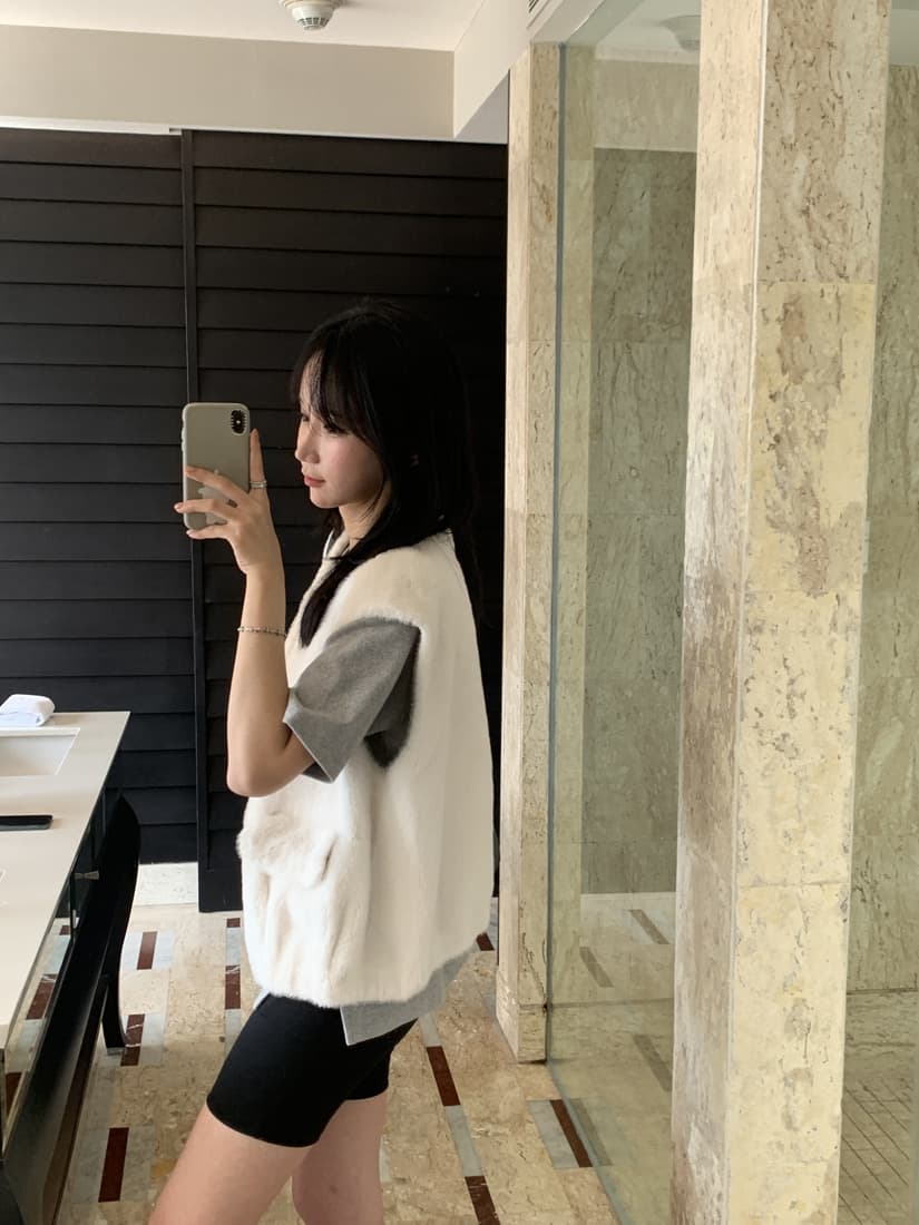 수달 털 베스트 환경 보호 모피 조끼 모피 재킷 한국 chic 빅 사이즈 여성 의류 캐주얼 루즈핏 느긋한 상세 이미지 8