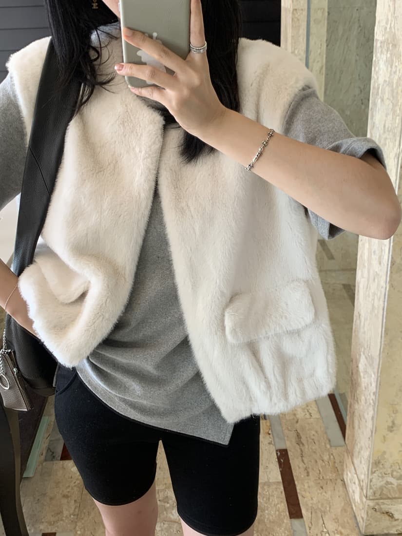 수달 털 베스트 환경 보호 모피 조끼 모피 재킷 한국 chic 빅 사이즈 여성 의류 캐주얼 루즈핏 느긋한 상세 이미지 9