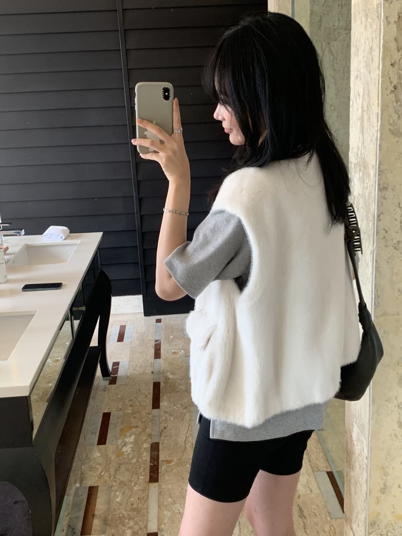 수달 털 베스트 환경 보호 모피 조끼 모피 재킷 한국 chic 빅 사이즈 여성 의류 캐주얼 루즈핏 느긋한 상세 이미지 14