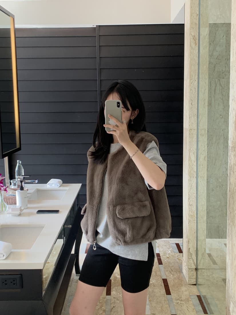 수달 털 베스트 환경 보호 모피 조끼 모피 재킷 한국 chic 빅 사이즈 여성 의류 캐주얼 루즈핏 느긋한 상세 이미지 24