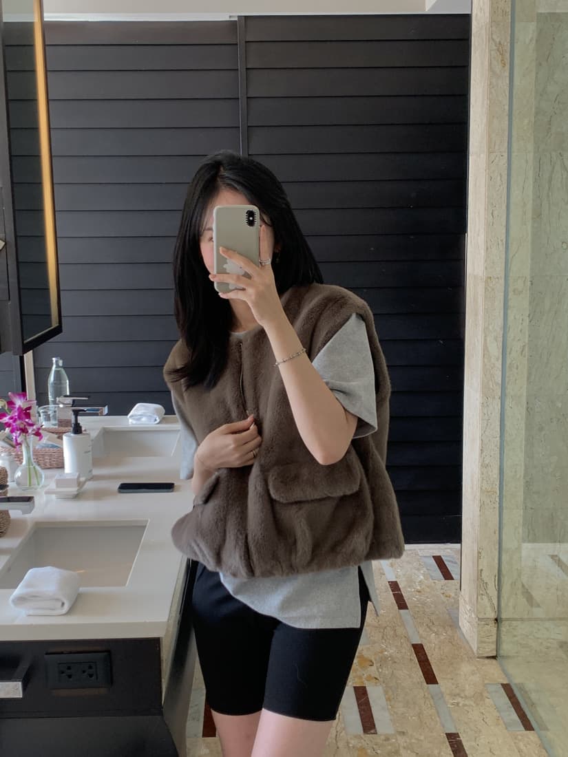 수달 털 베스트 환경 보호 모피 조끼 모피 재킷 한국 chic 빅 사이즈 여성 의류 캐주얼 루즈핏 느긋한 상세 이미지 30