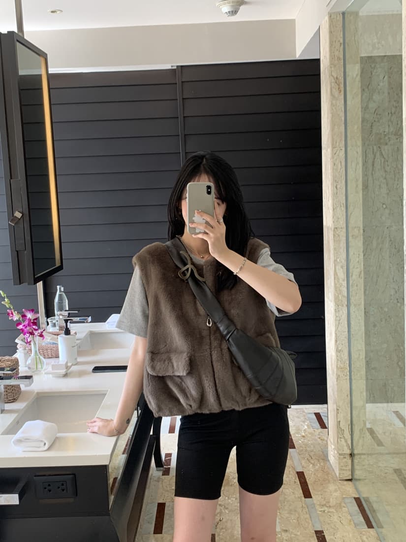 수달 털 베스트 환경 보호 모피 조끼 모피 재킷 한국 chic 빅 사이즈 여성 의류 캐주얼 루즈핏 느긋한 상세 이미지 34