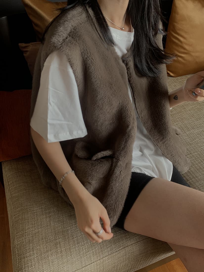 수달 털 베스트 환경 보호 모피 조끼 모피 재킷 한국 chic 빅 사이즈 여성 의류 캐주얼 루즈핏 느긋한 상세 이미지 46