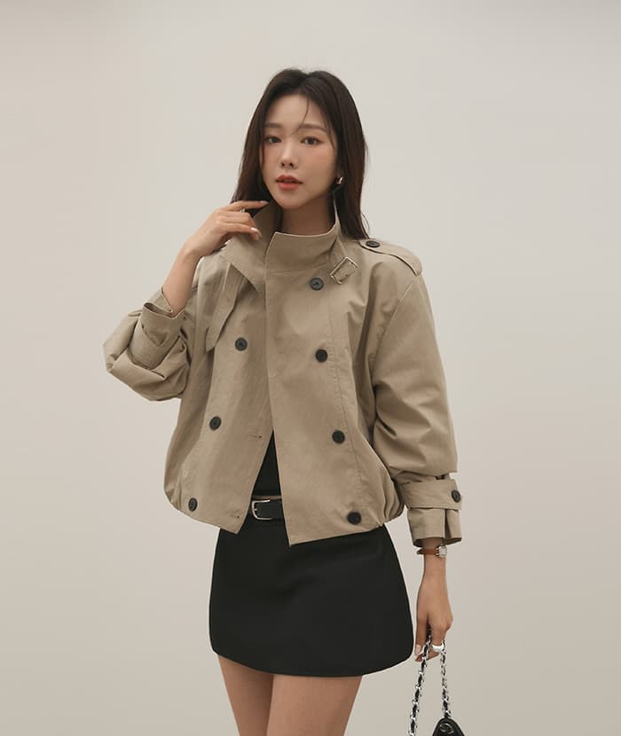 레트로 캐주얼 쇼트 스타일 바람막이 재킷 재킷 한국 스타일 chic 패션 디자인 센스 상세 이미지 4