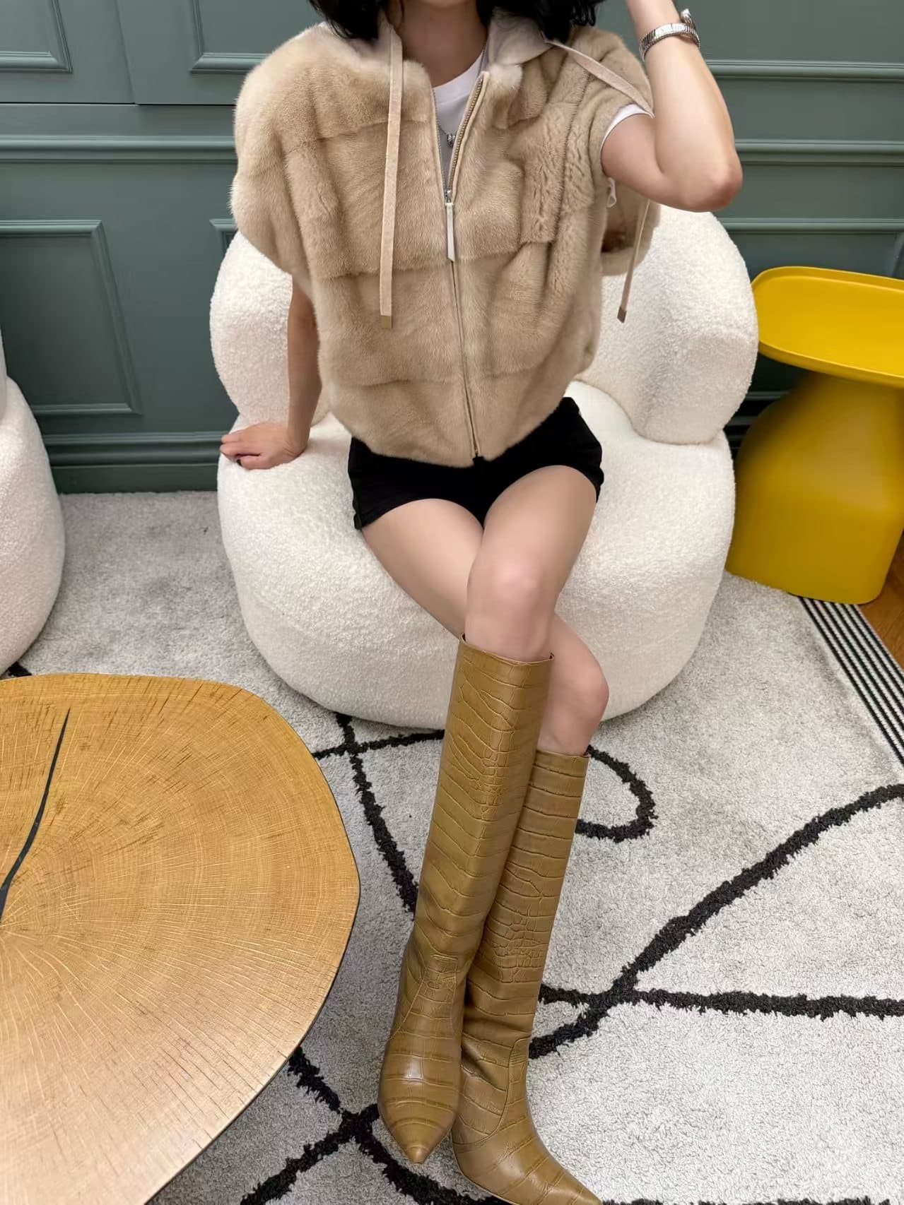 수달 털 베스트 모피 재킷 환경 보호 모피 재킷 한국 동대문 chic 대외 무역 빅 사이즈 여성 의류