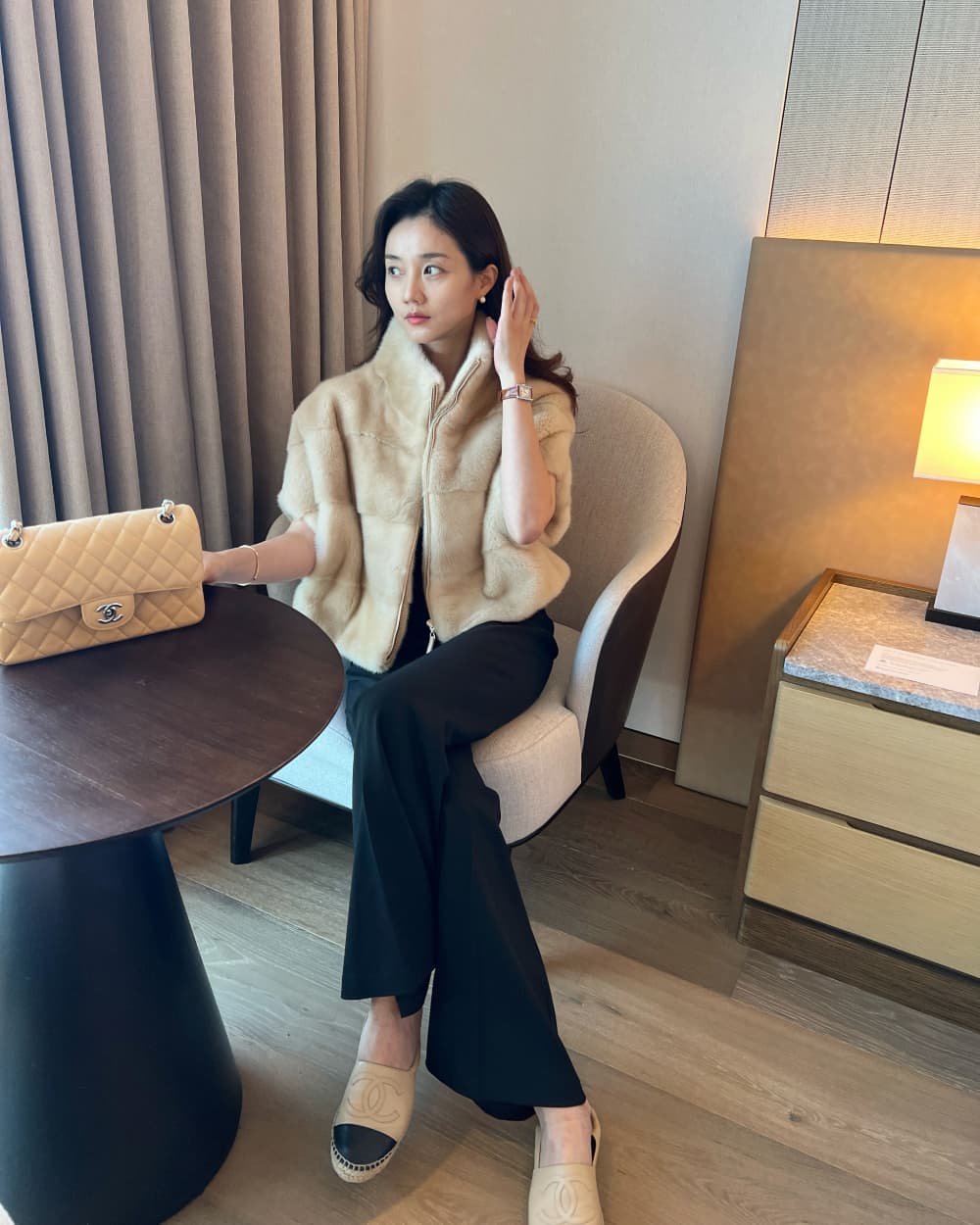 환경 보호 모피 모피 베스트 우아함 조끼 재킷 한국 동대문 chic 루즈핏 빅 사이즈 대외 무역 여성 상세 이미지 3