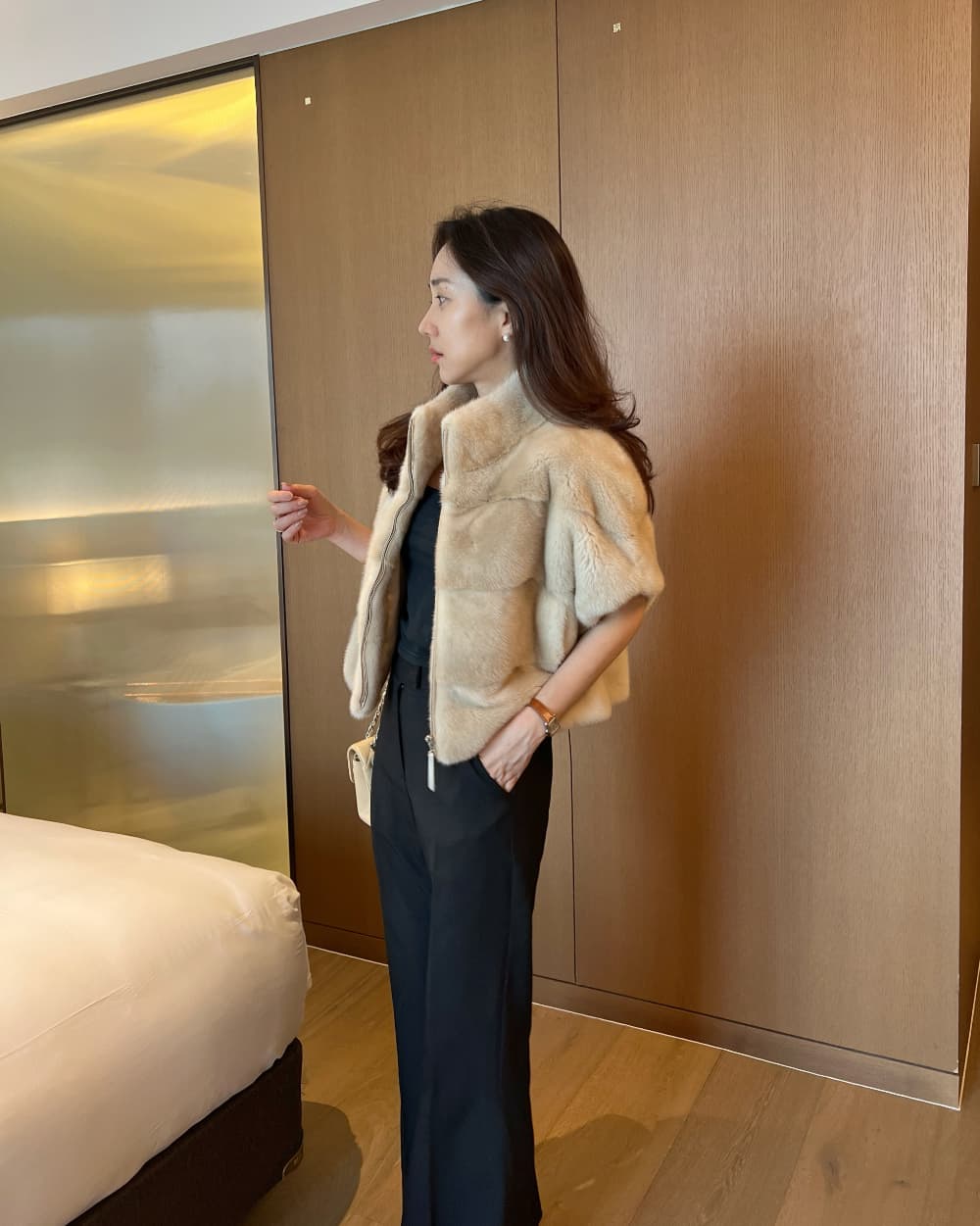 환경 보호 모피 모피 베스트 우아함 조끼 재킷 한국 동대문 chic 루즈핏 빅 사이즈 대외 무역 여성 상세 이미지 7