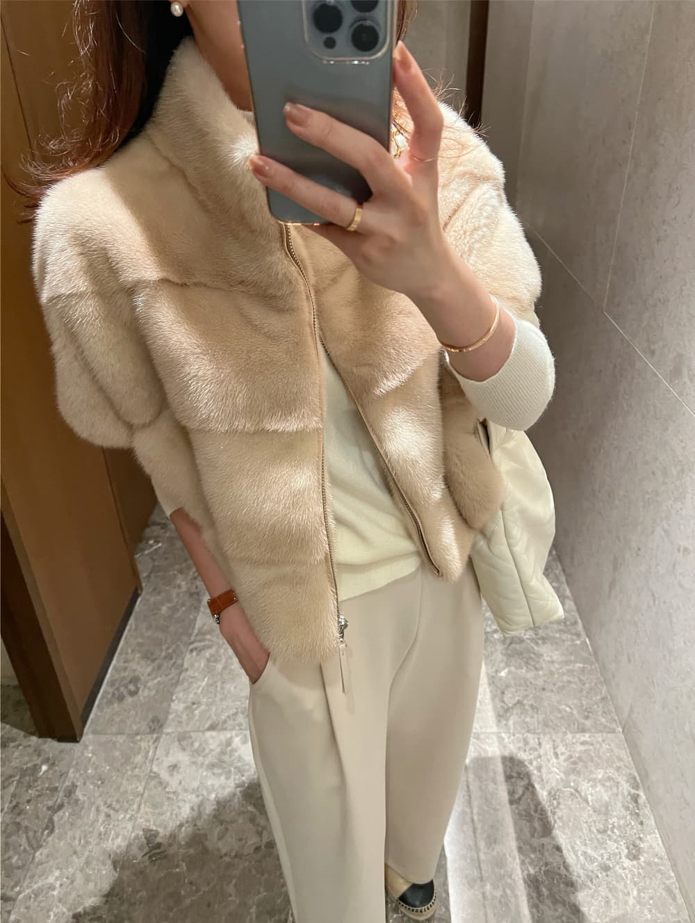 환경 보호 모피 모피 베스트 우아함 조끼 재킷 한국 동대문 chic 루즈핏 빅 사이즈 대외 무역 여성 상세 이미지 16